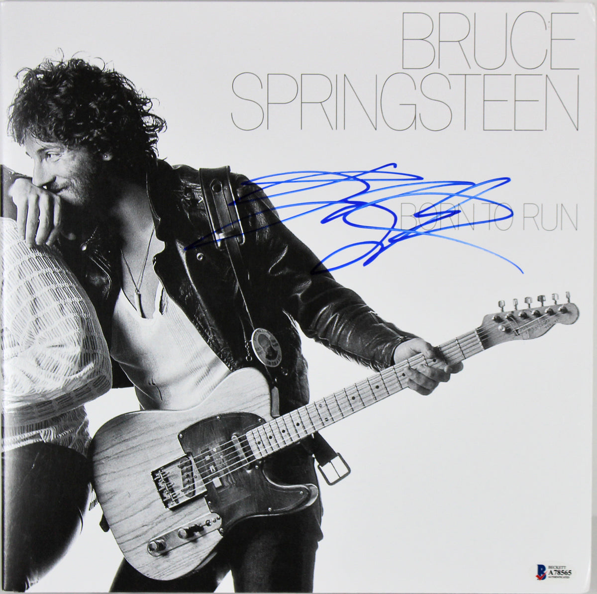 Bruce Springsteen Authentic Signed Born To Run Album Cover W/ Vinyl BAS #A78565