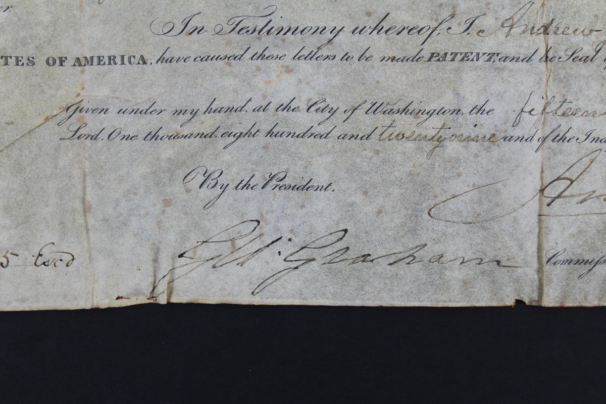 Andrew Jackson Authentic Signed 9.25x15 1829 Land Grant Document BAS #AA03011