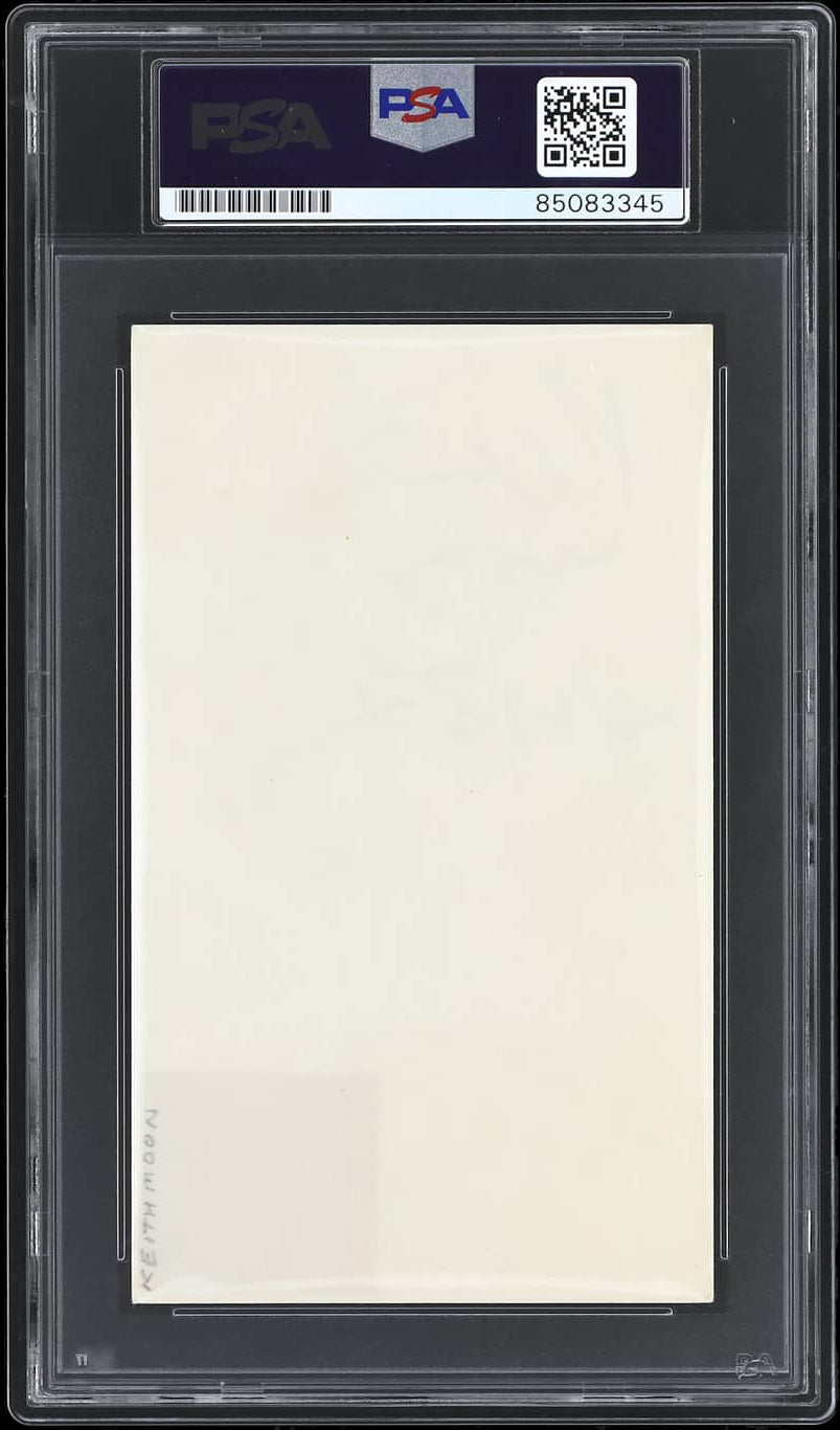 Keith Moon The Who "Who" Authentic Signed 3x5 Index Card PSA/DNA Slabbed