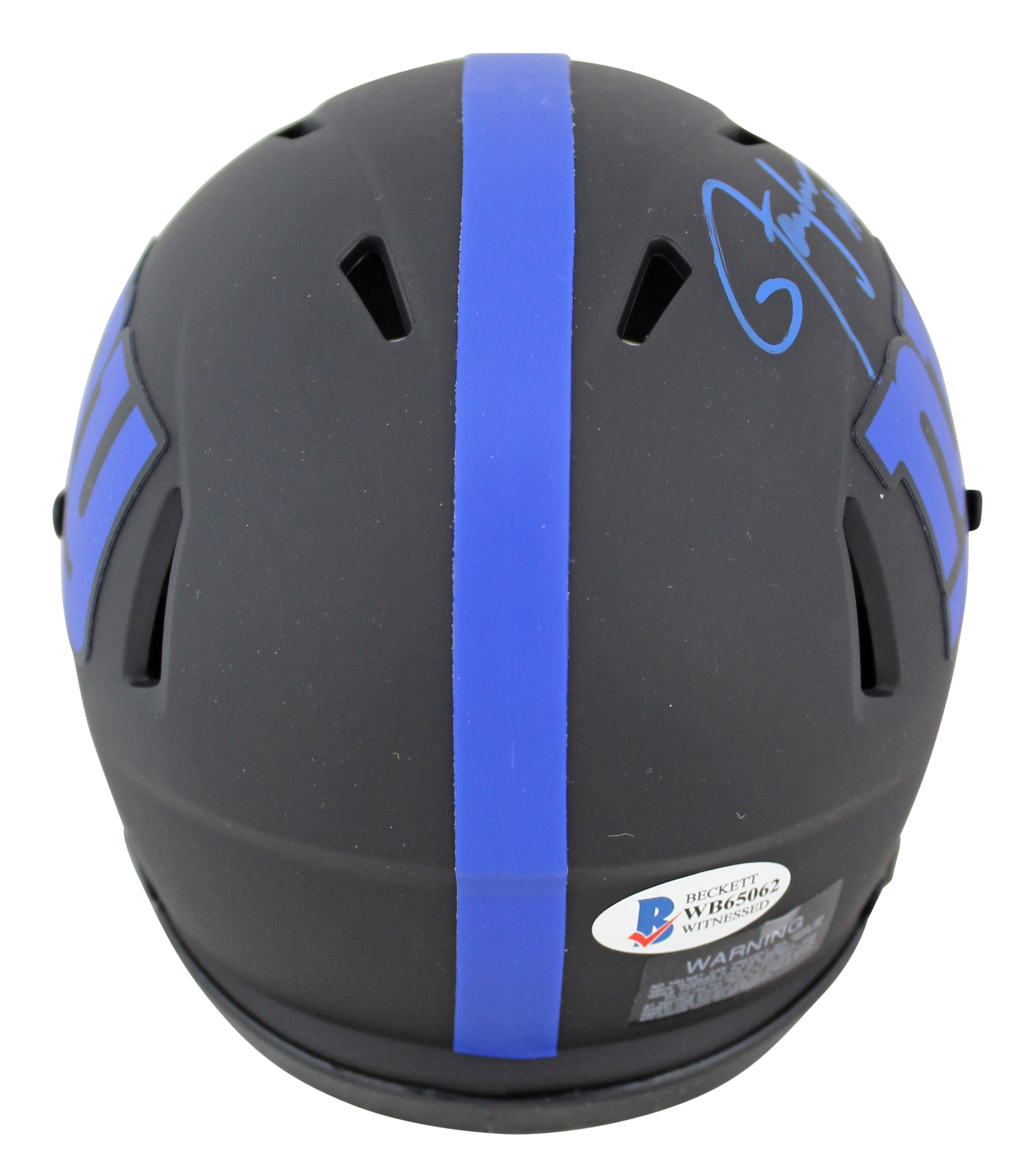 Giants Lawrence Taylor "HOF 99" Signed Eclipse Speed Mini Helmet BAS Witnessed