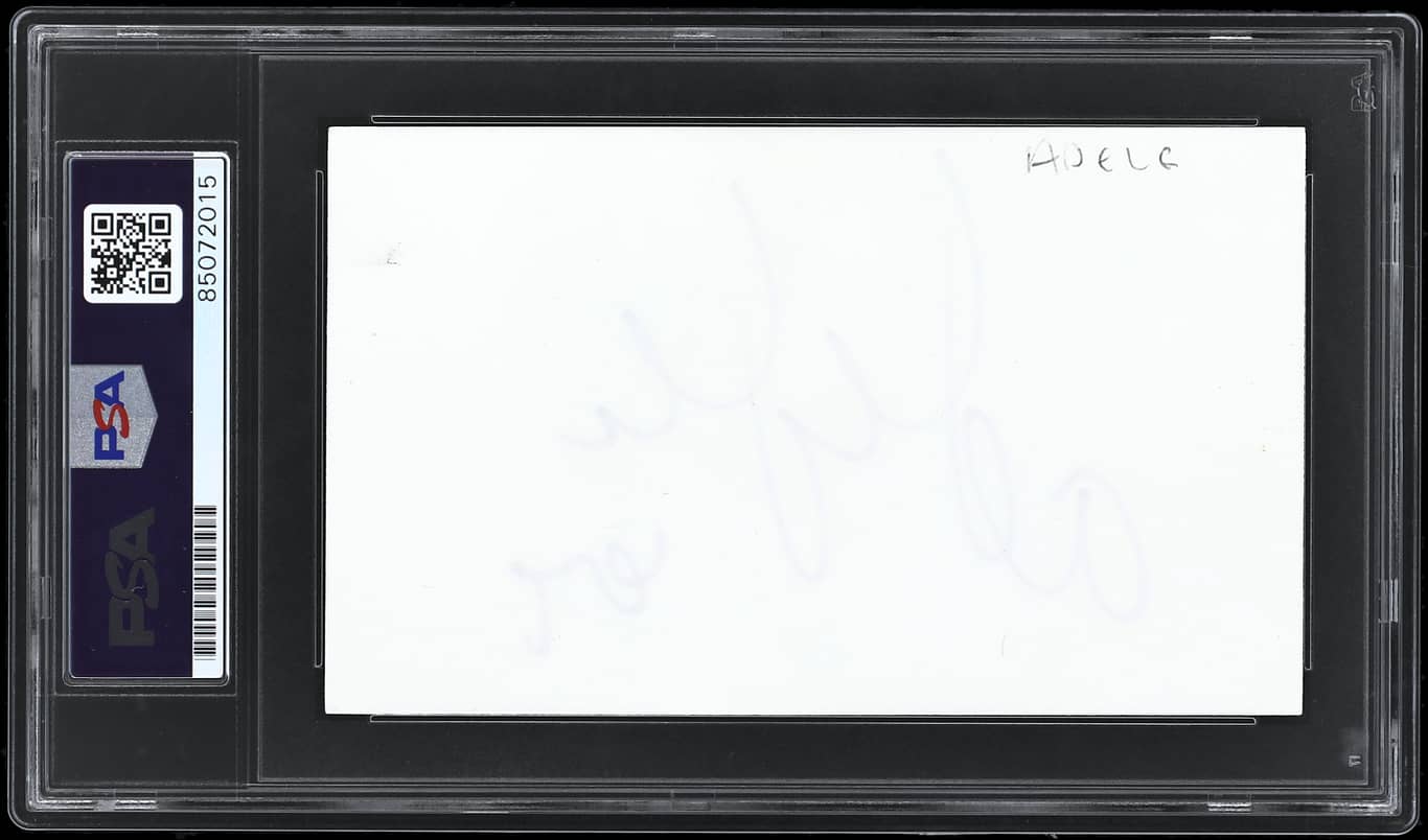 Adele Authentic Signed 3x5 Index Card Autographed PSA/DNA Slabbed