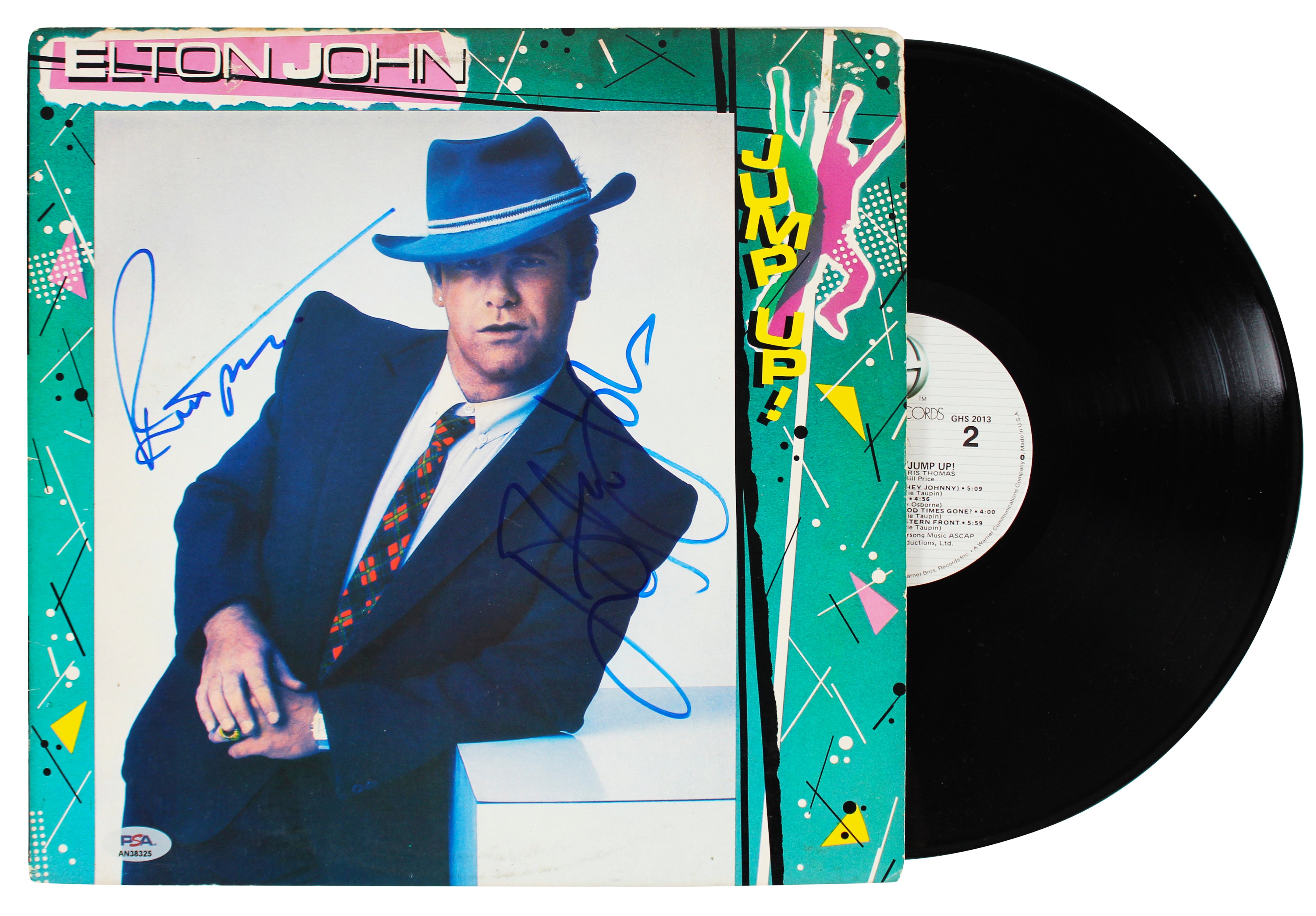 Elton John & Bernie Taupin Signed Jump Up! Album Cover W/ Vinyl PSA/DNA #AN38325