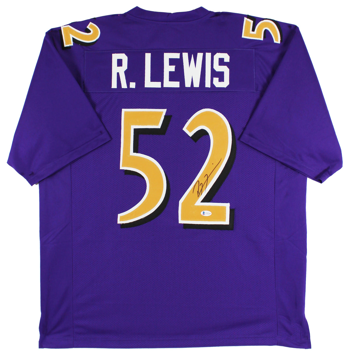 Ray Lewis Authentic Signed Purple Pro Style Jersey w/ Gold Numbers BAS Witnessed
