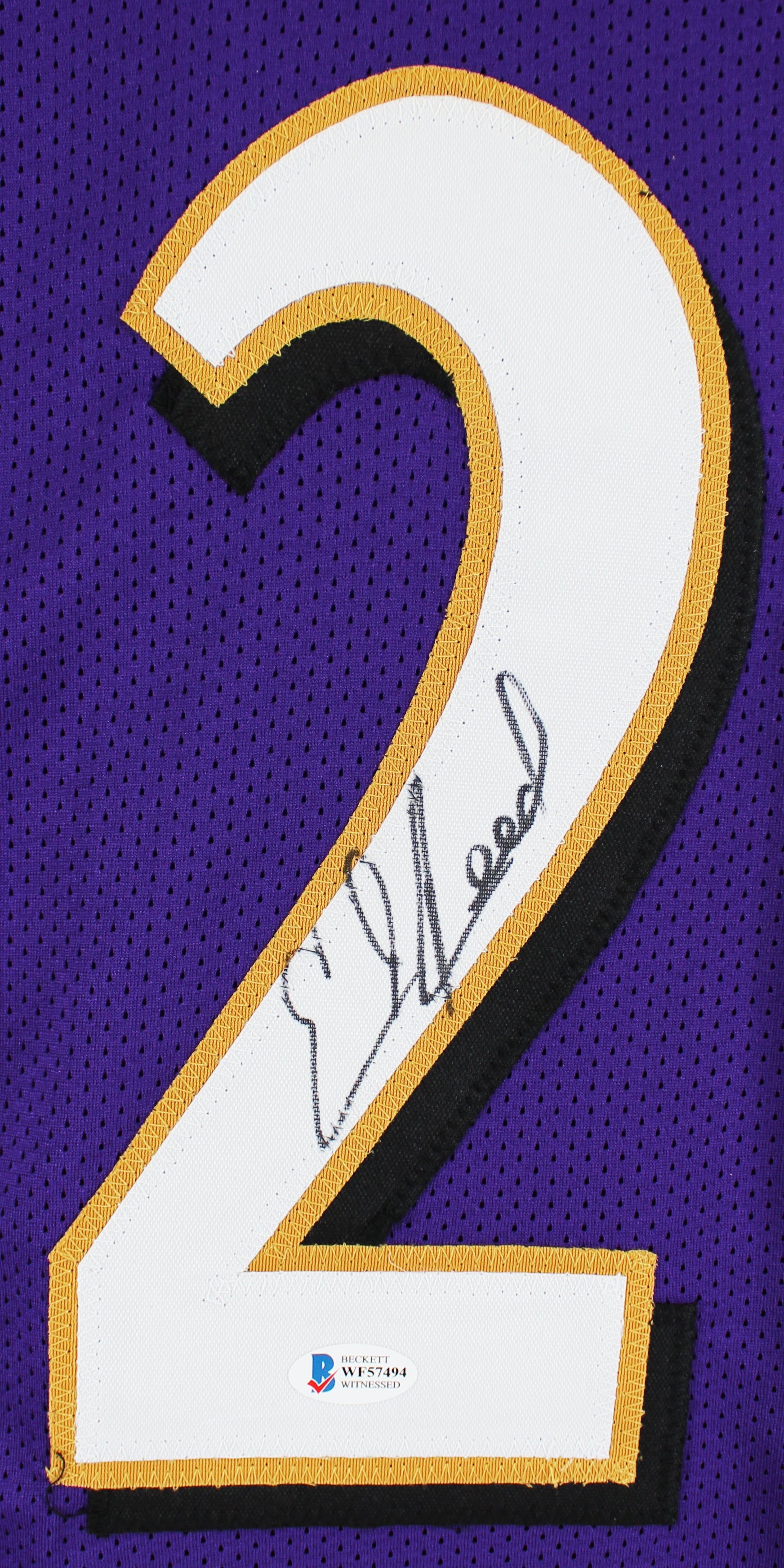 Ed Reed Authentic Signed Purple Pro Style Jersey Autographed BAS Witnessed