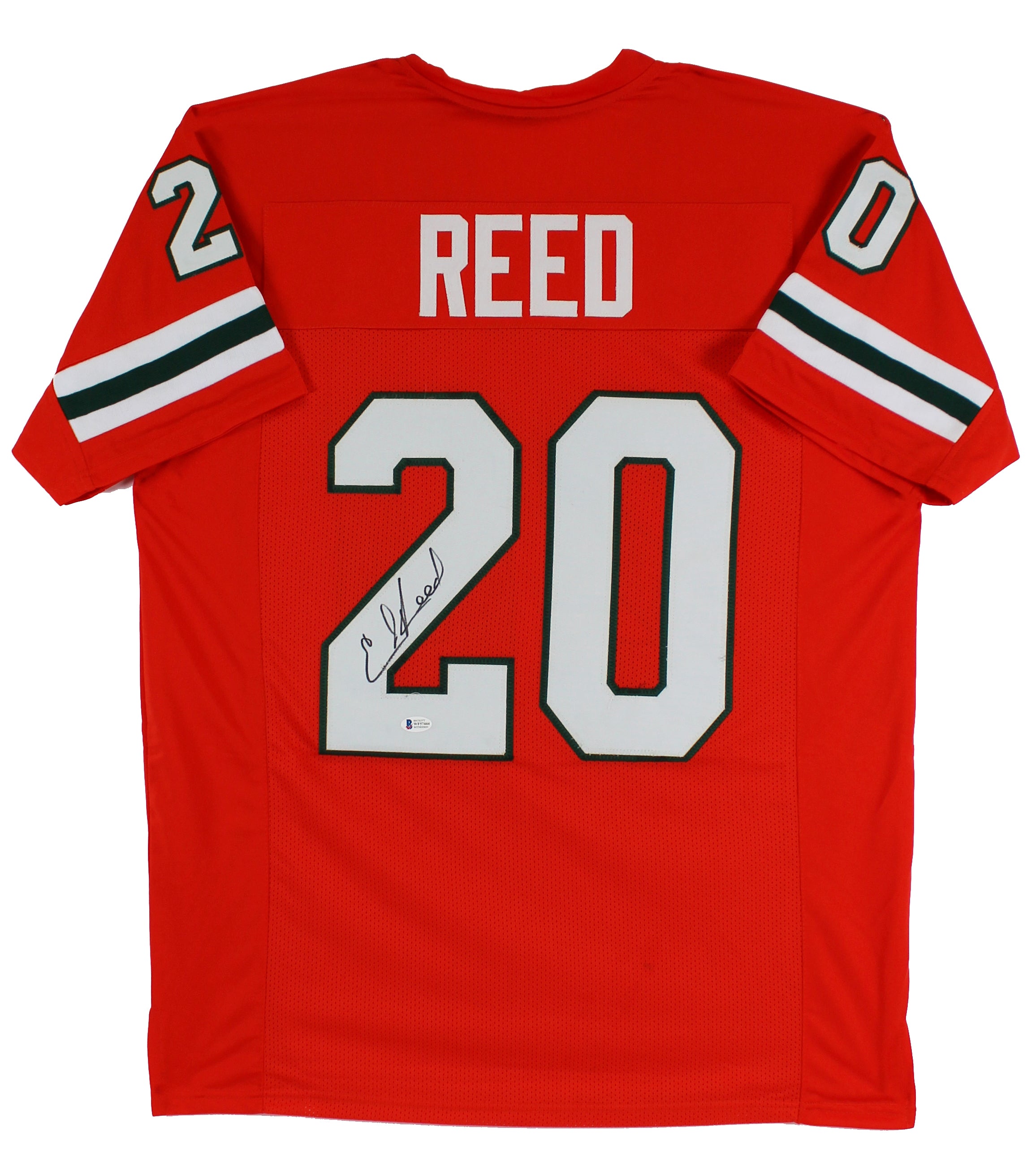 Ed Reed Authentic Signed Orange Pro Style Jersey Autographed BAS Witnessed