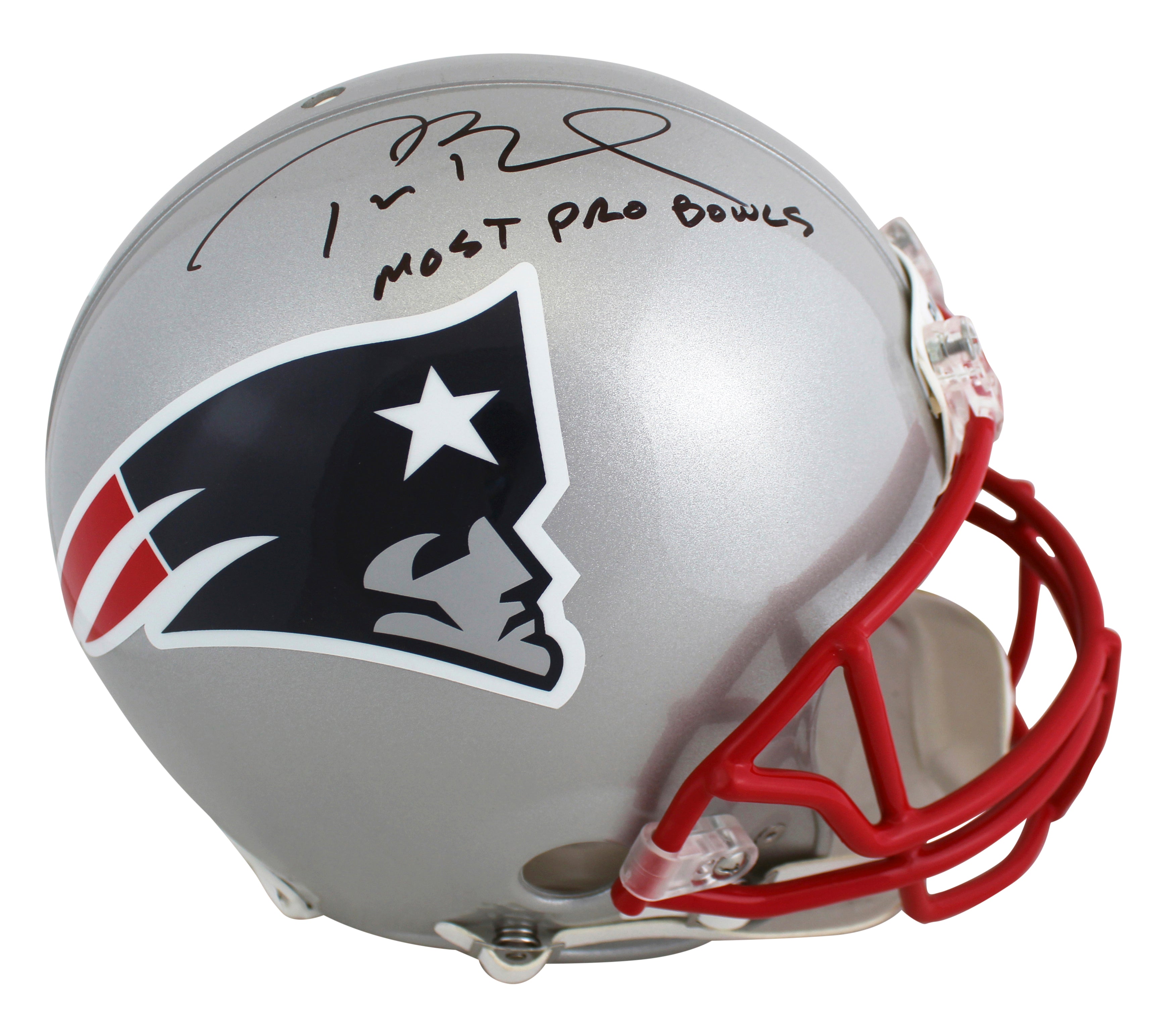 Patriots Tom Brady "Most Pro Bowls" Signed Full Size Proline Helmet Tri Star