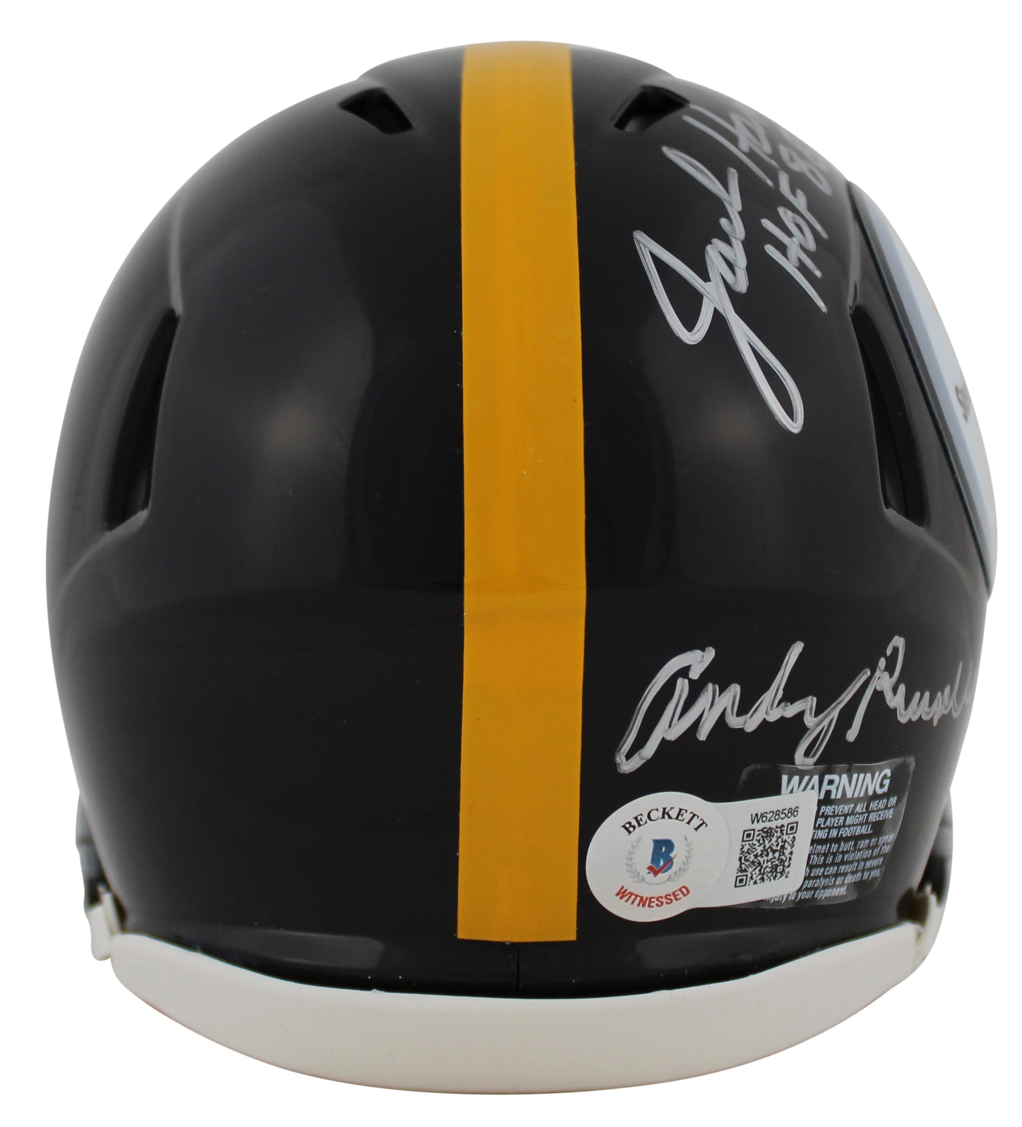 Steelers LBs (3) Ham, Lambert & Russell Signed Speed Mini Helmet BAS W #W628586