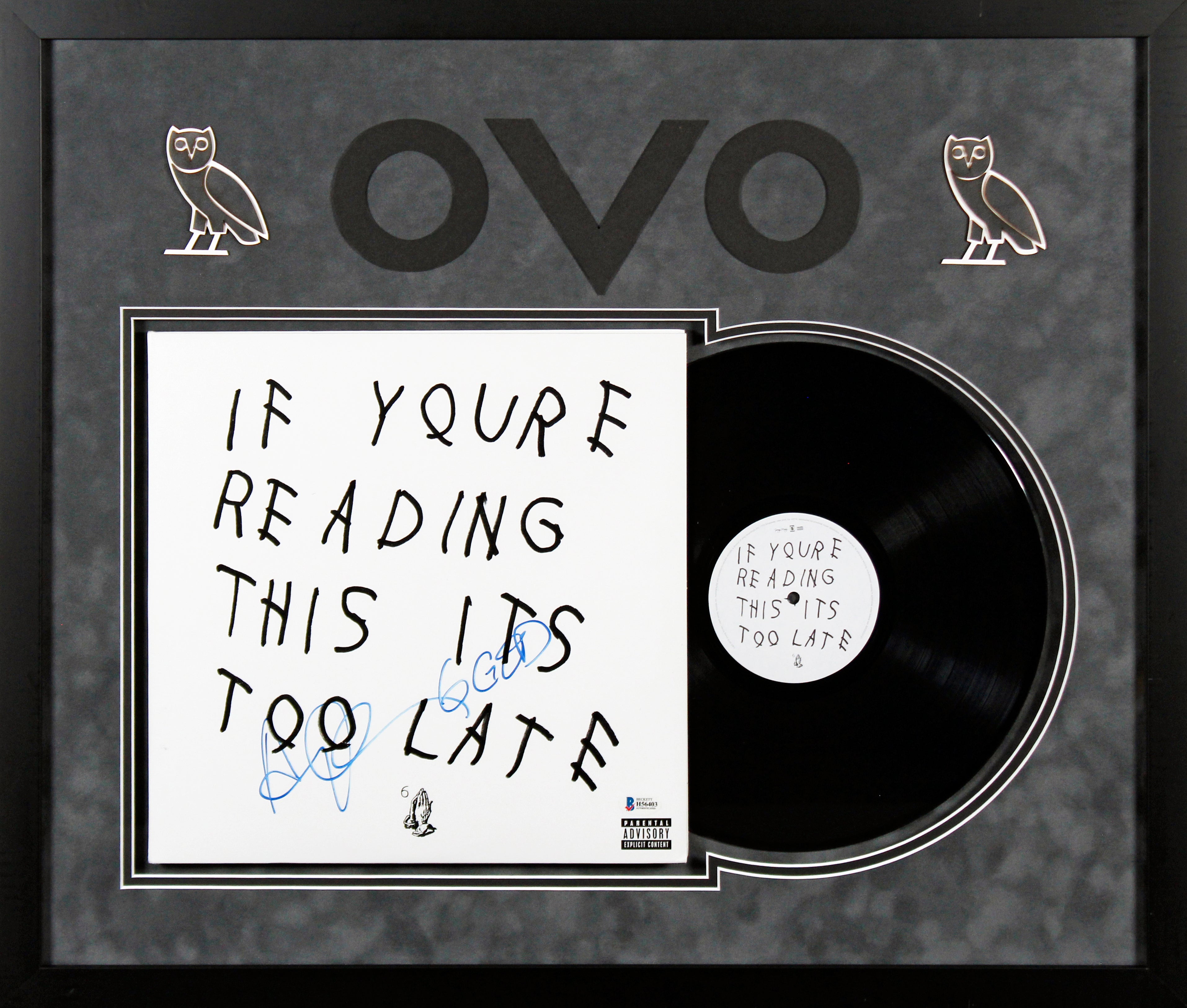 Drake Signed & Framed If You're Reading This It's Too Late Album Cover BAS LOA