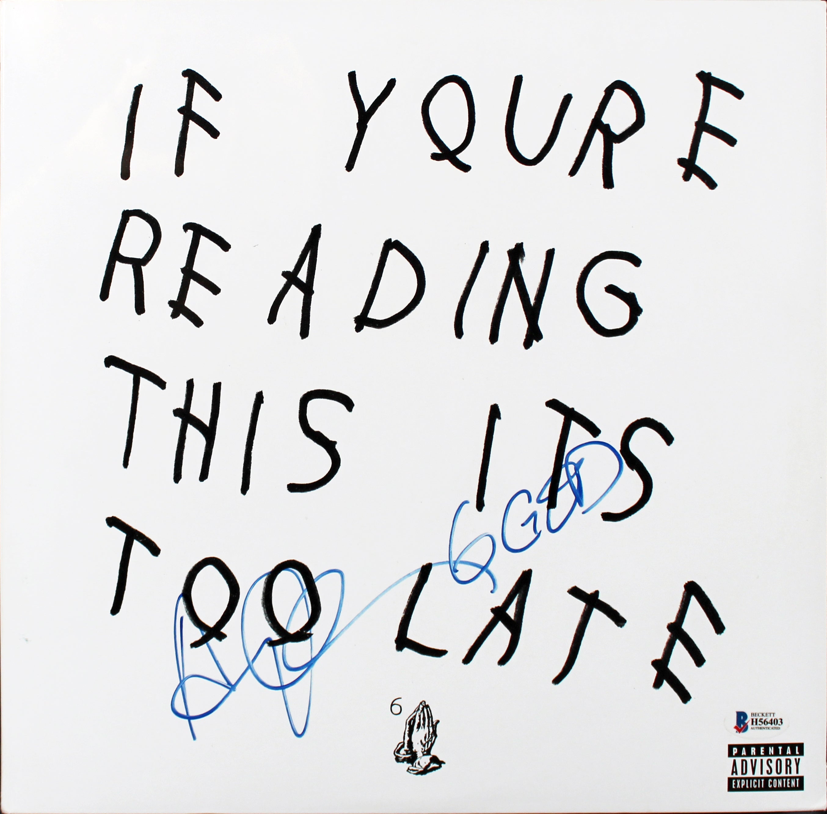 Drake Signed & Framed If You're Reading This It's Too Late Album Cover BAS LOA