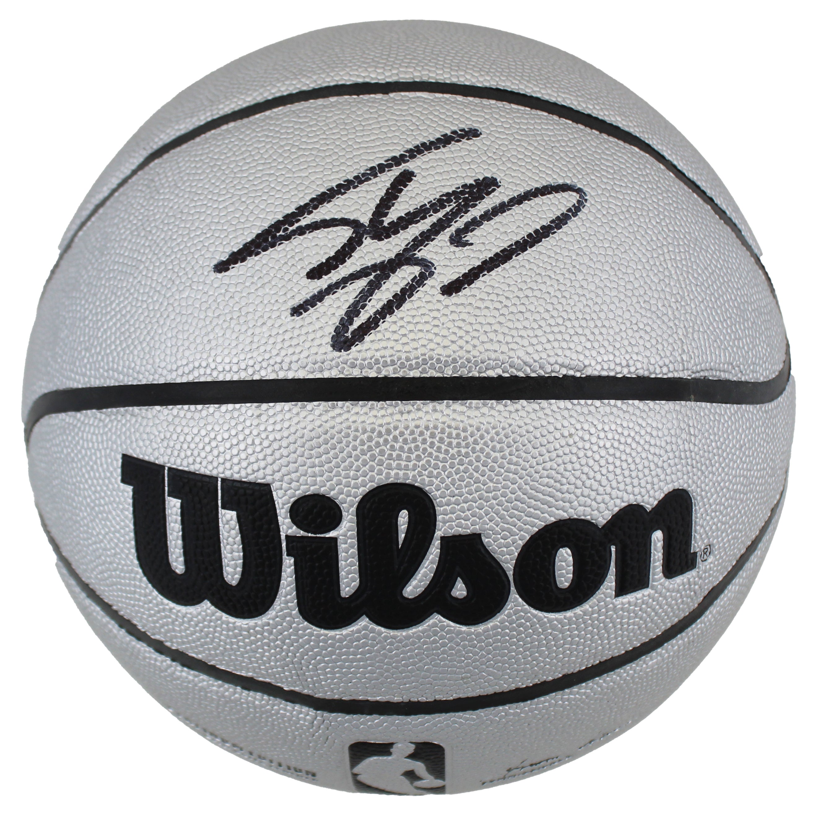 Lakers Shaquille O'Neal Signed Silver Wilson Basketball w/ Case BAS Witnessed