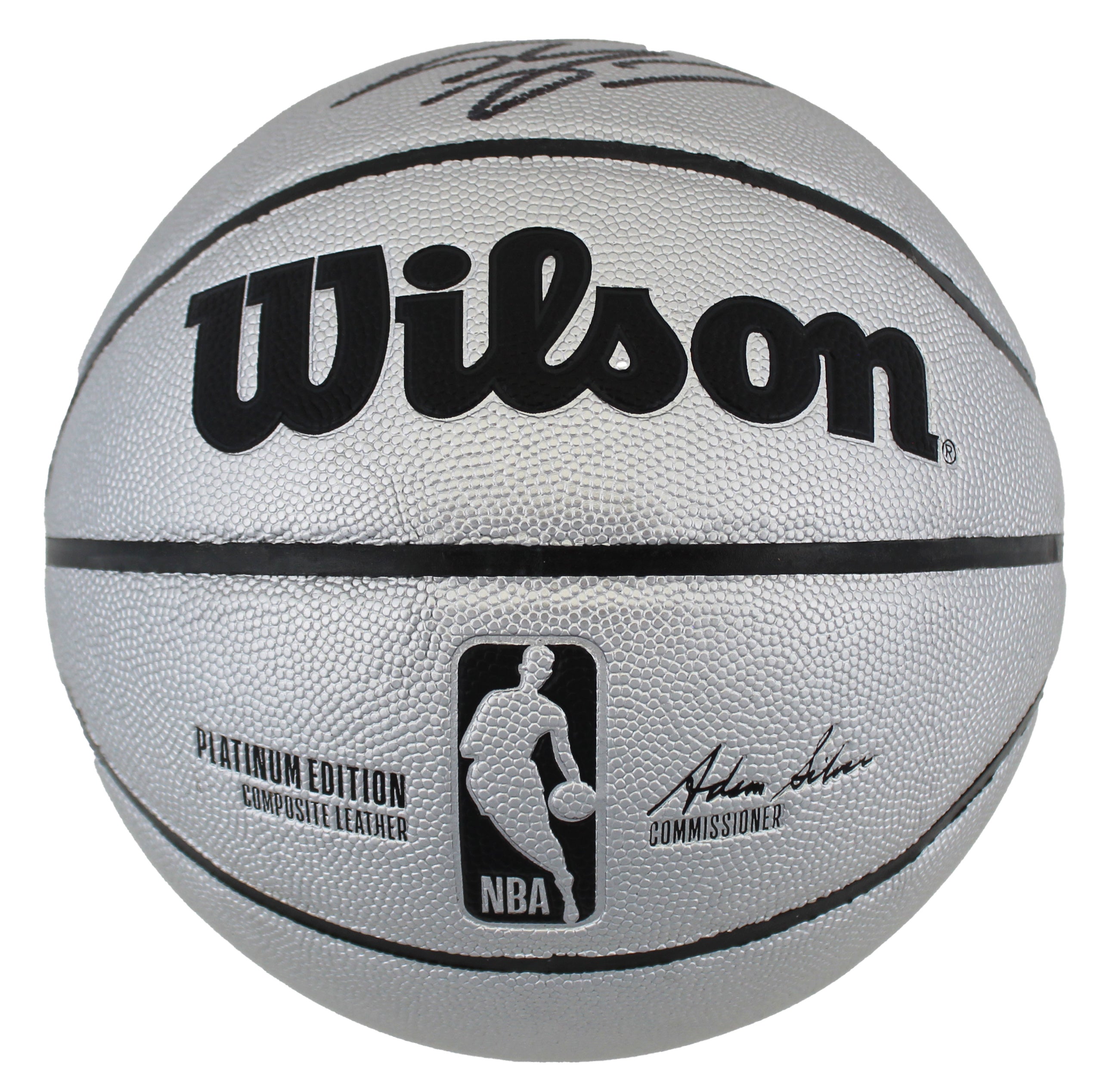 Lakers Shaquille O'Neal Signed Silver Wilson Basketball w/ Case BAS Witnessed