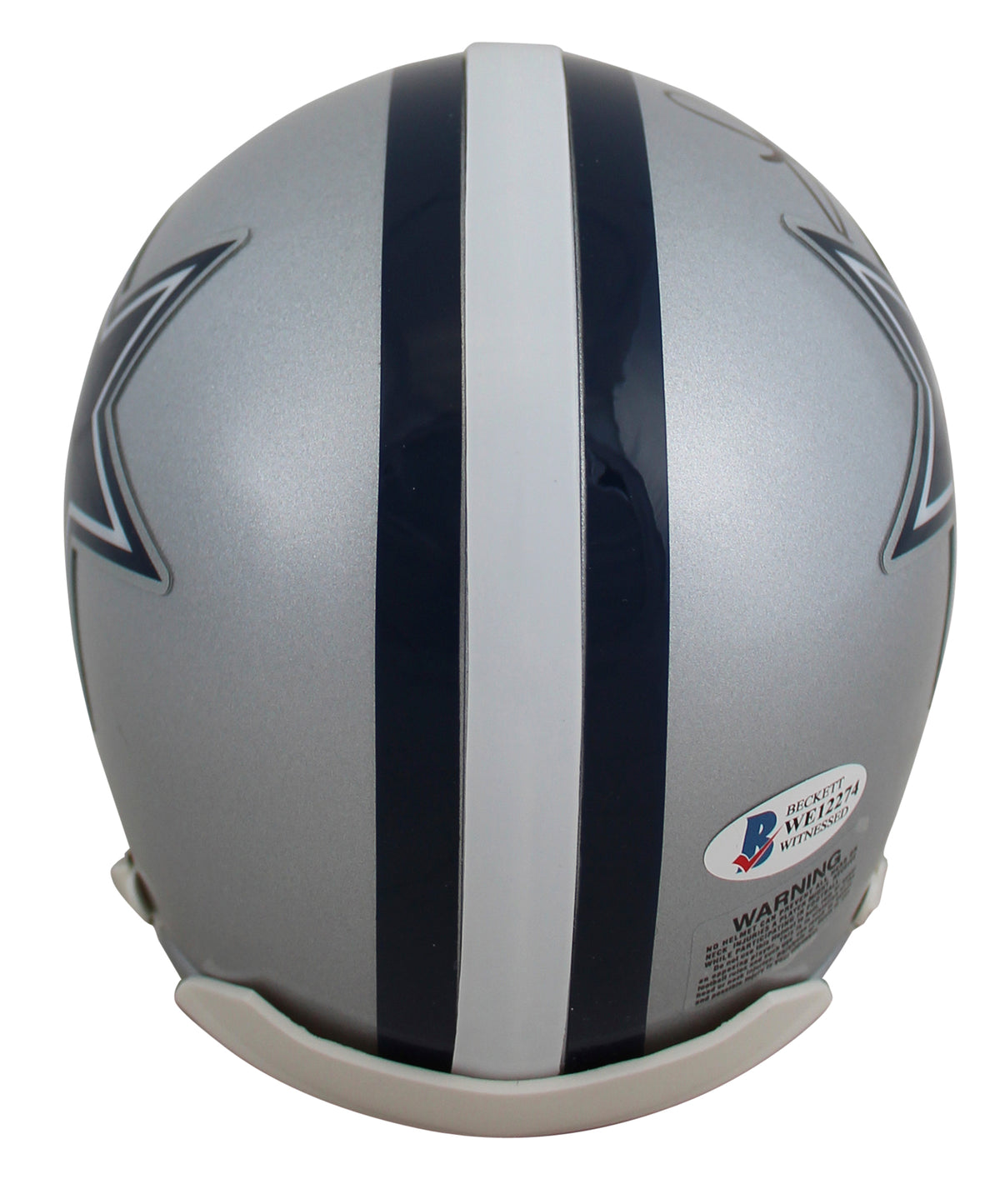 Cowboys Tony Dorsett "HOF" Signed Silver Rep Mini Helmet BAS Witnessed #WE12274