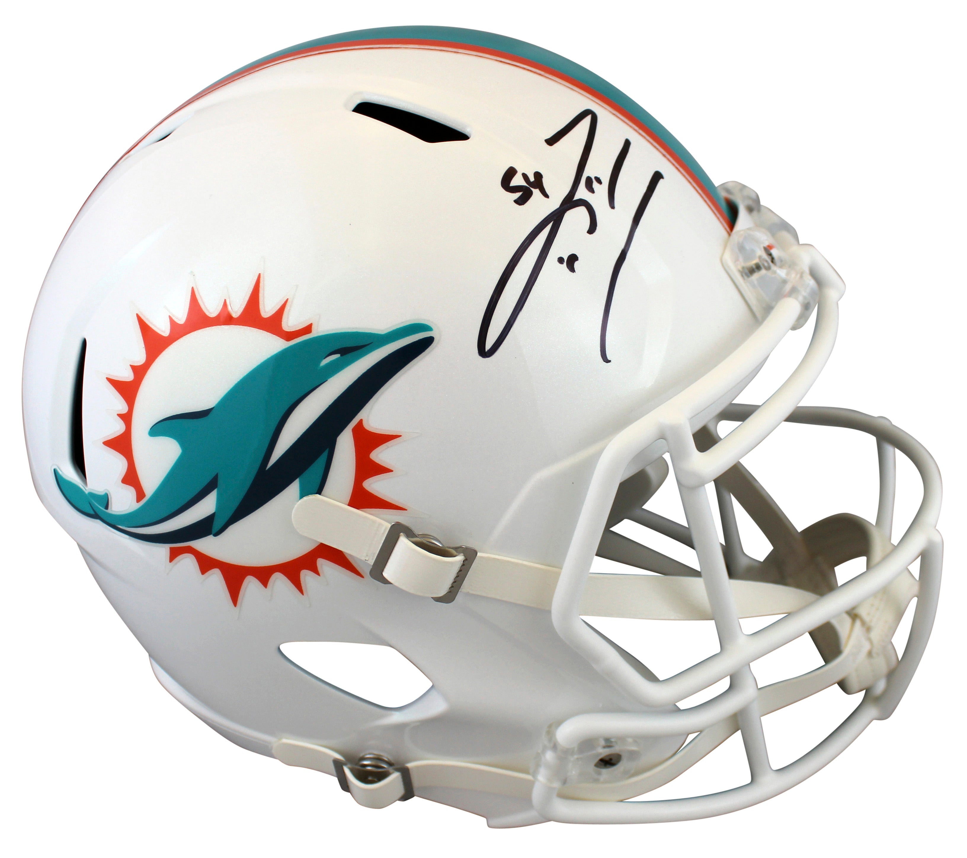 Dolphins Zach Thomas Authentic Signed Full Size Speed Rep Helmet BAS Witnessed