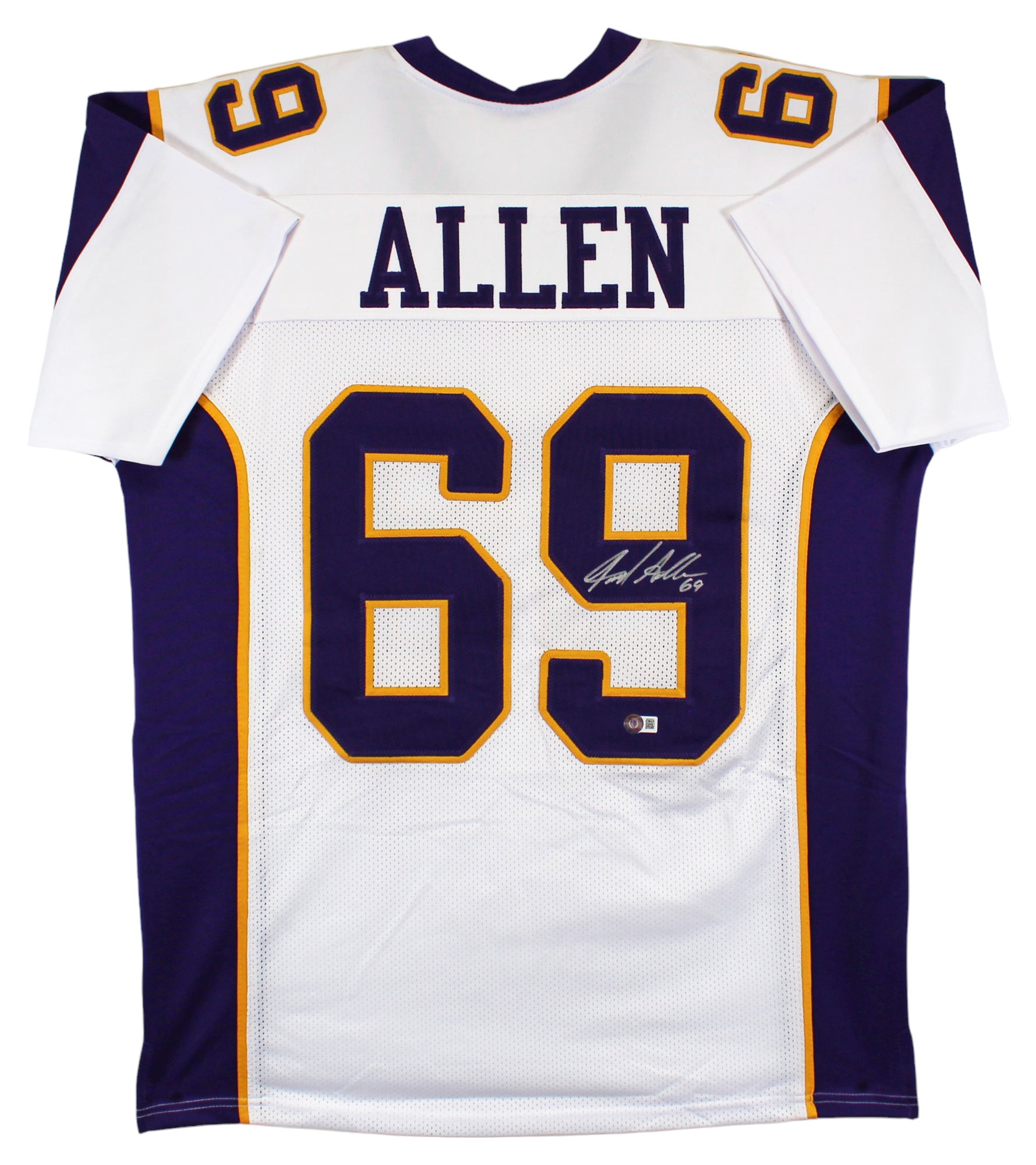Jared Allen Authentic Signed White Pro Style Jersey Autographed BAS Witnessed 2