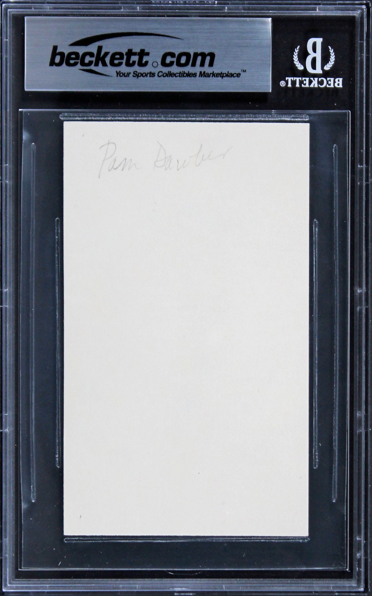 Pam Dawber Mork & Mindy Authentic Signed 3x5 Index Card BAS Slabbed