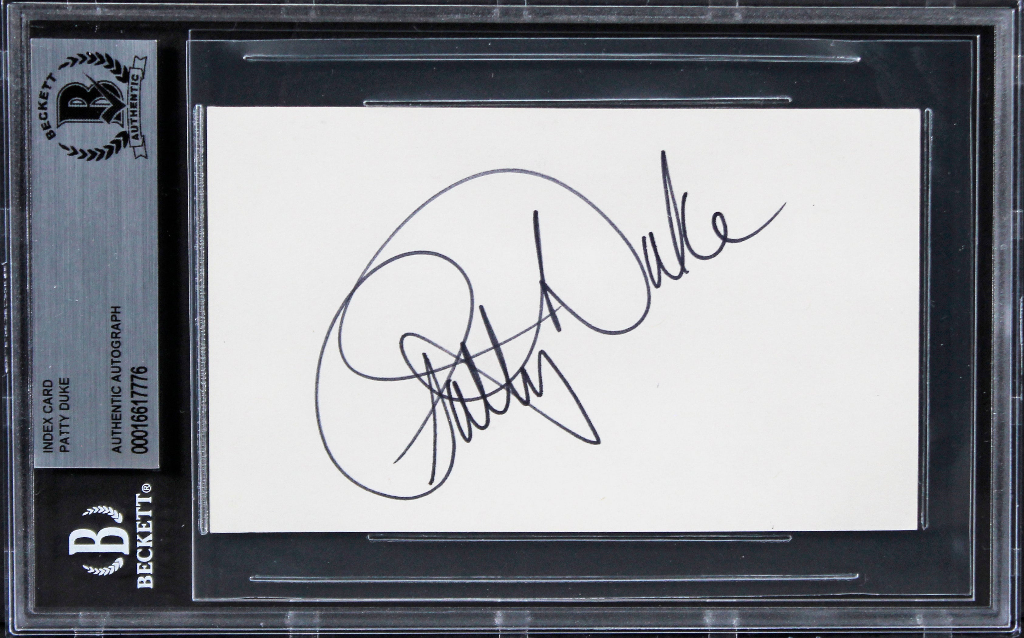 Patty Duke The Miracle Worker Authentic Signed 3x5 Index Card BAS Slabbed
