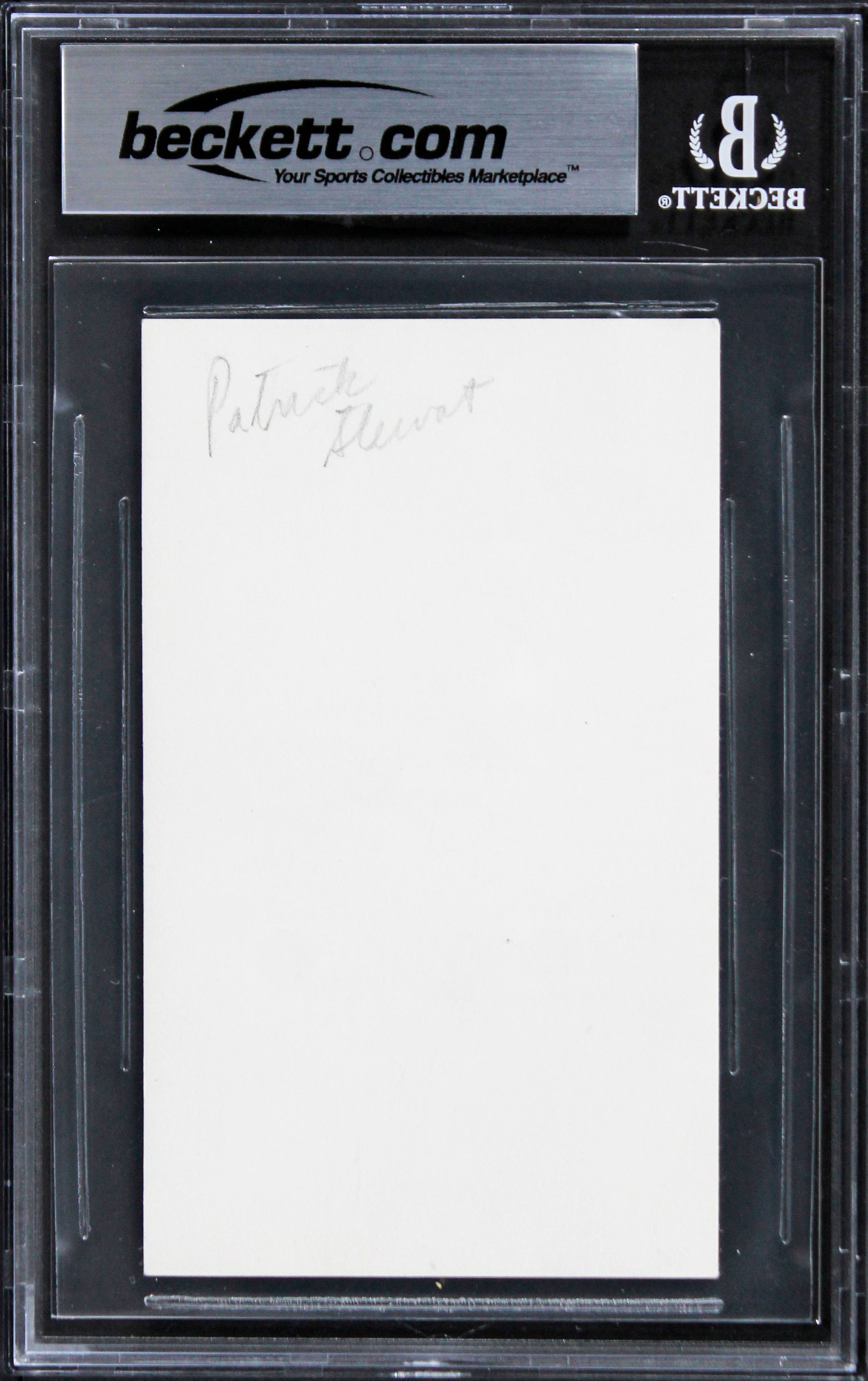 Patrick Stewart Star Trek The Next Generation Signed 3x5 Index Card BAS Slabbed