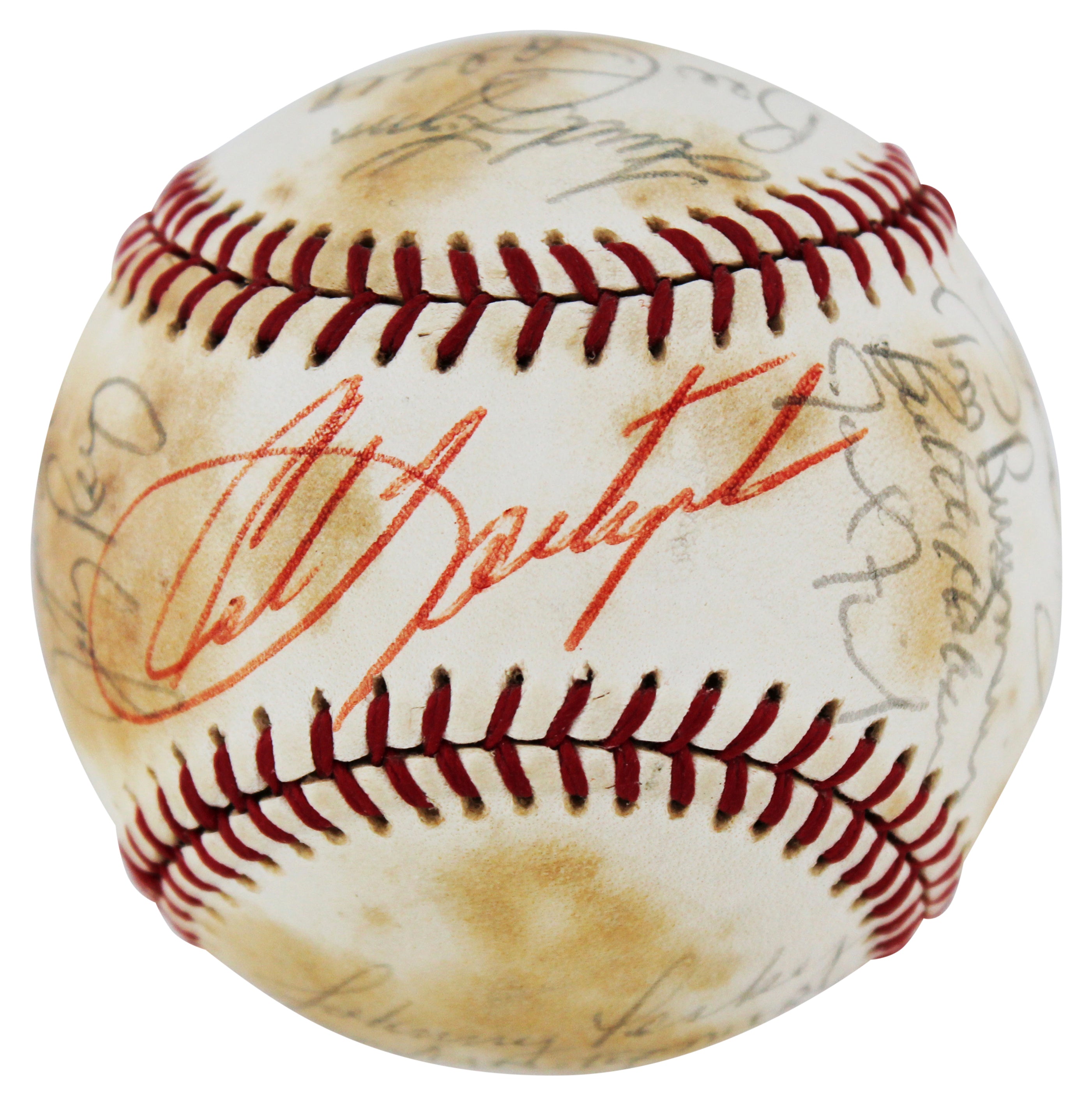 1979 Red Sox (27) Yastrzemski, Wolfe Rice Authentic Signed Baseball BAS #AC33305