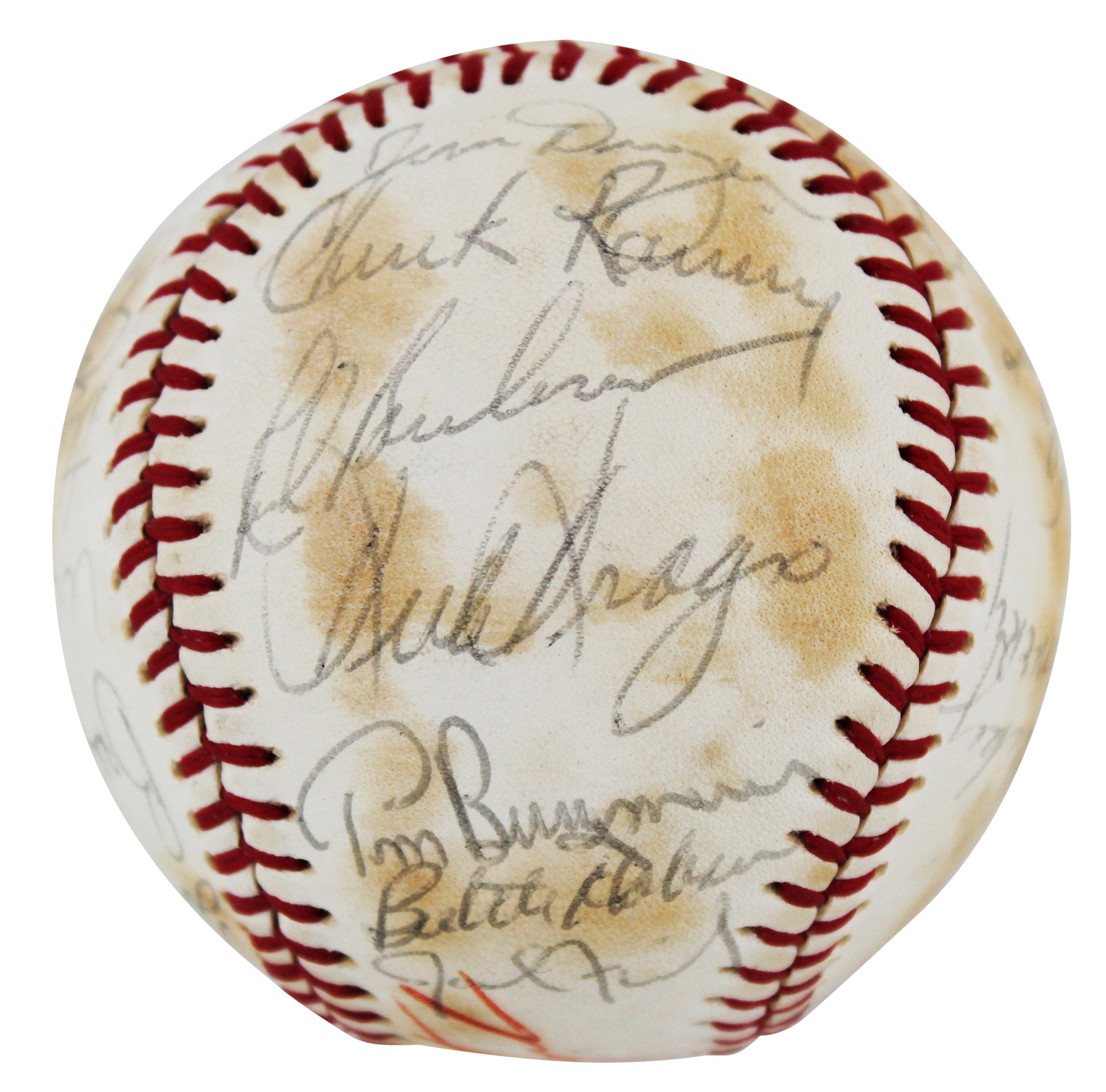 1979 Red Sox (27) Yastrzemski, Wolfe Rice Authentic Signed Baseball BAS #AC33305