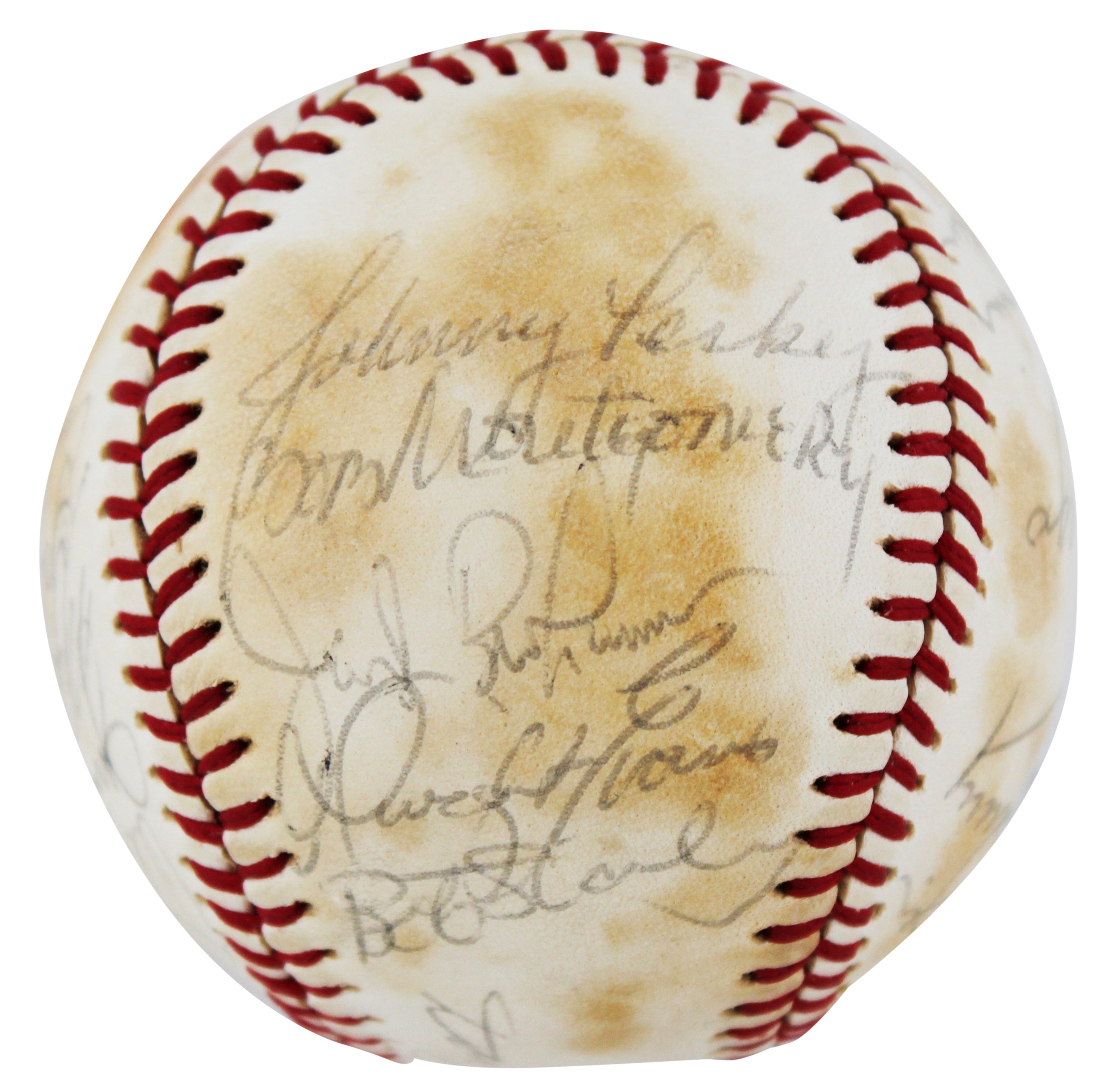 1979 Red Sox (27) Yastrzemski, Wolfe Rice Authentic Signed Baseball BAS #AC33305