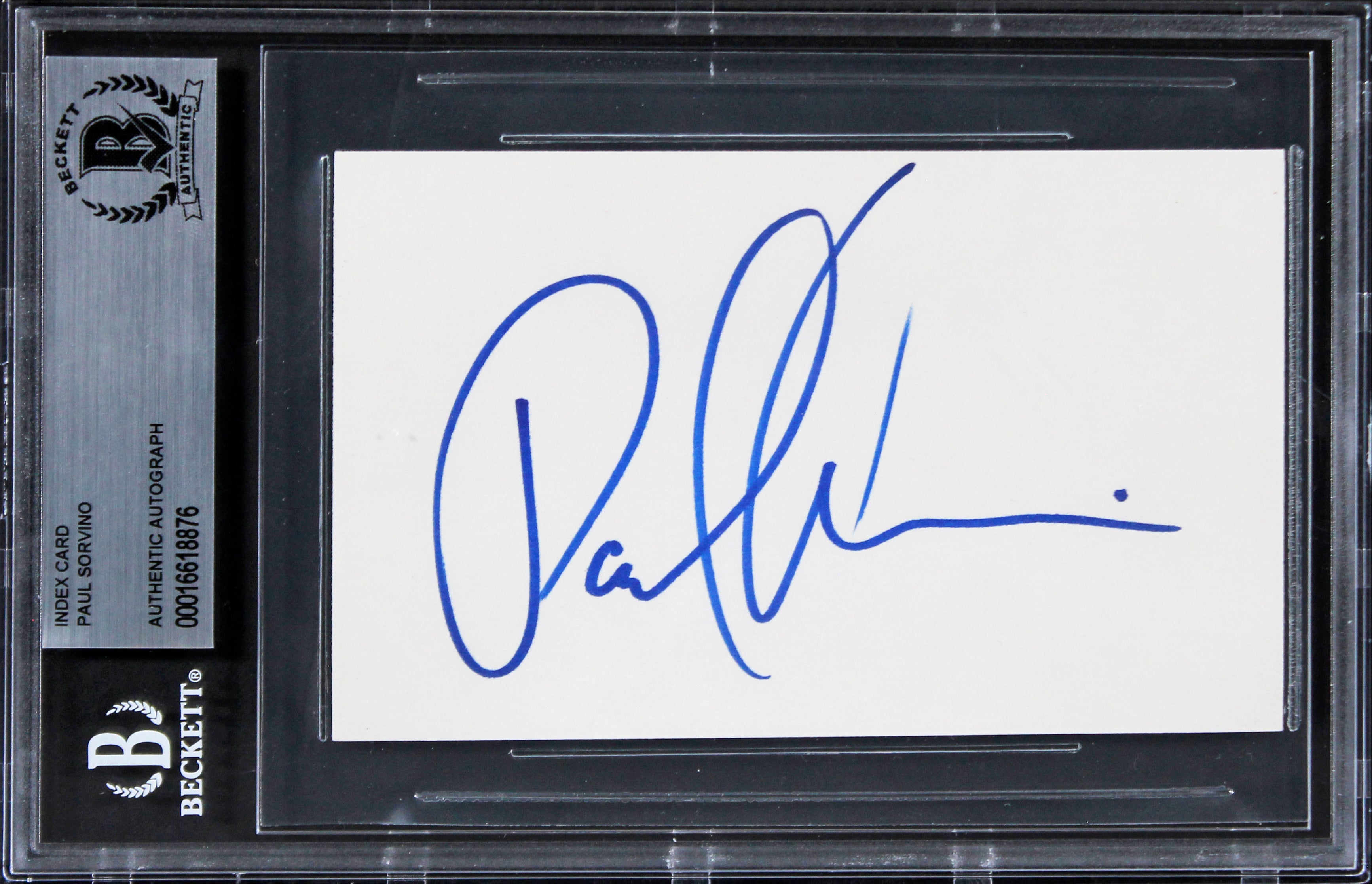 Paul Sorvino Goodfellas Authentic Signed 3x5 Index Card BAS Slabbed 2
