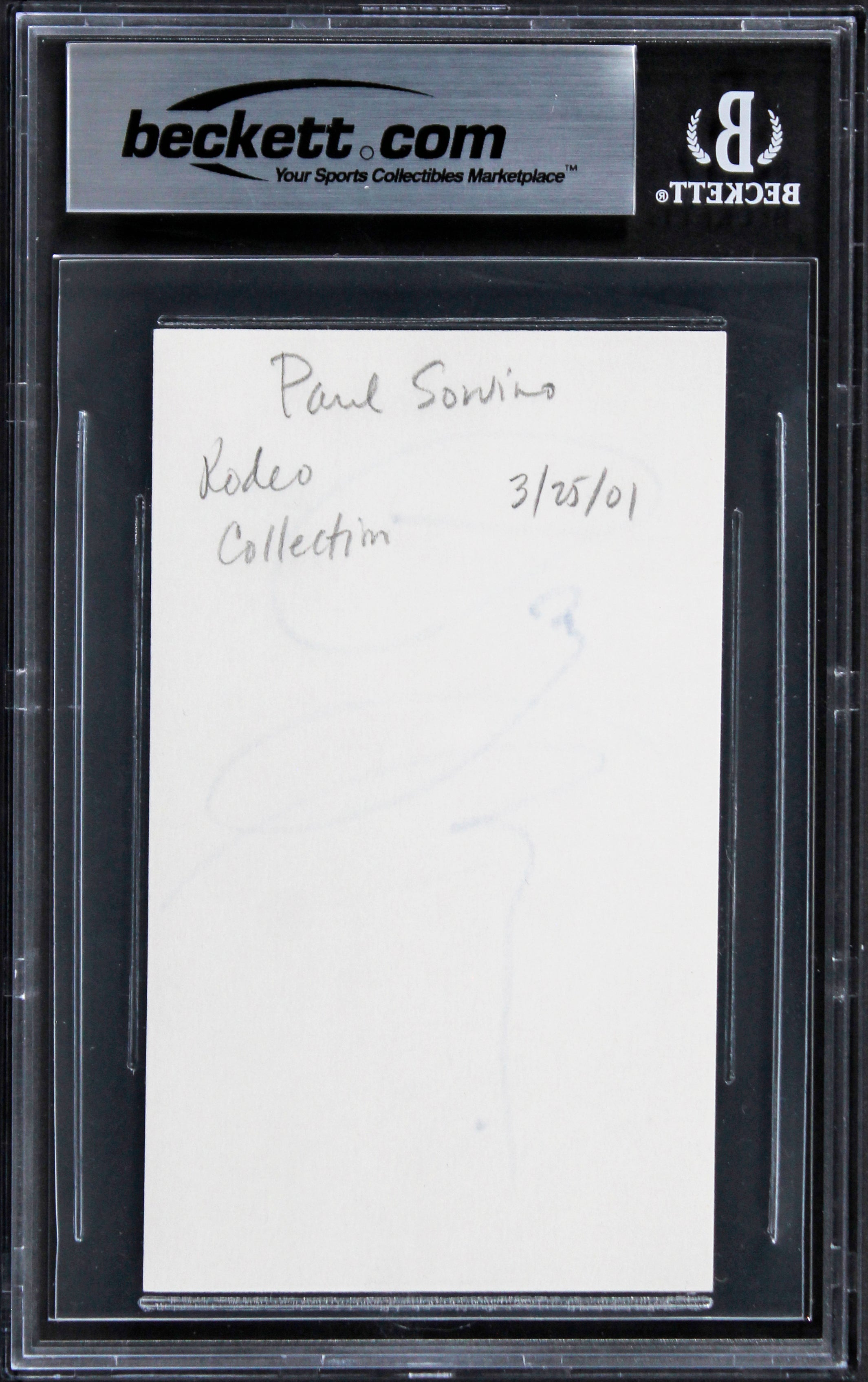 Paul Sorvino Goodfellas Authentic Signed 3x5 Index Card BAS Slabbed 2