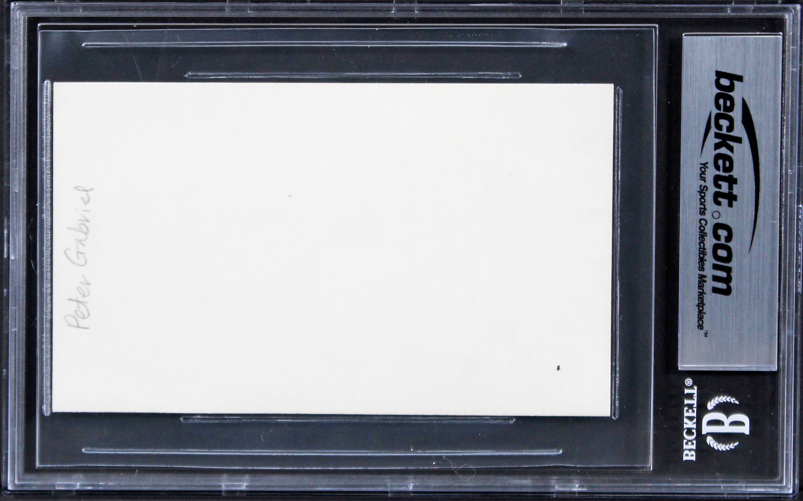 Peter Gabriel Genesis Authentic Signed 3x5 Index Card Autographed BAS Slabbed