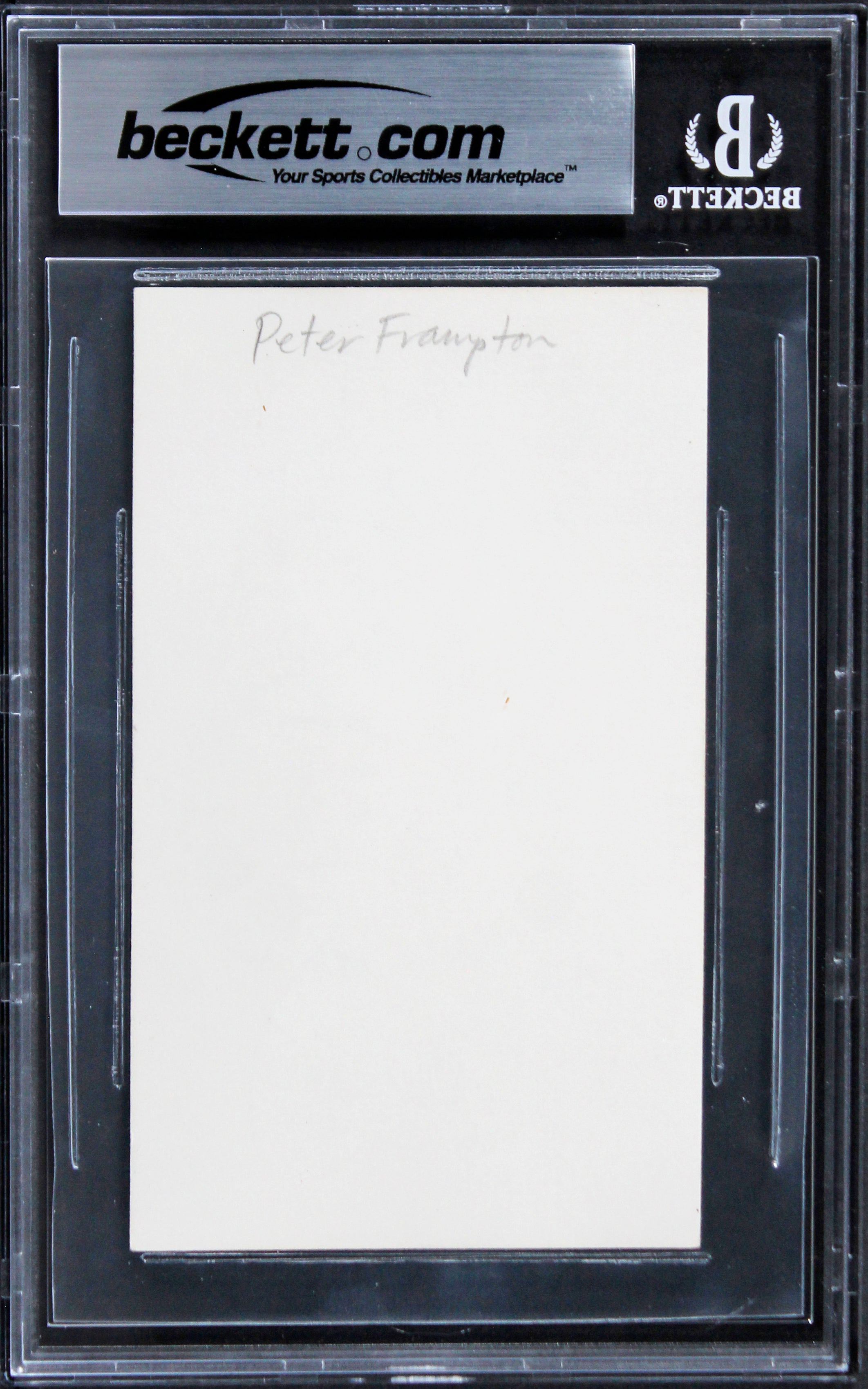 Peter Frampton The Herd Authentic Signed 3x5 Index Card Autographed BAS Slabbed