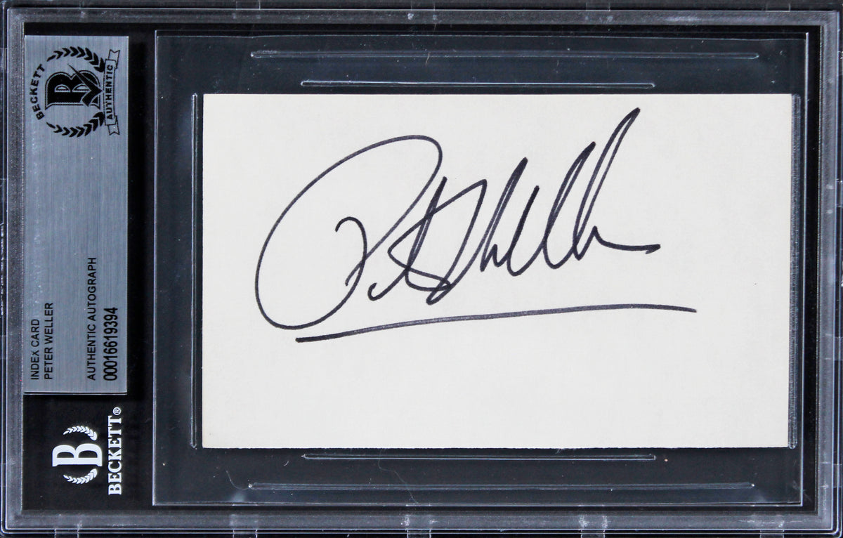 Peter Weller RoboCop Authentic Signed 3x5 Index Card Autographed BAS Slabbed