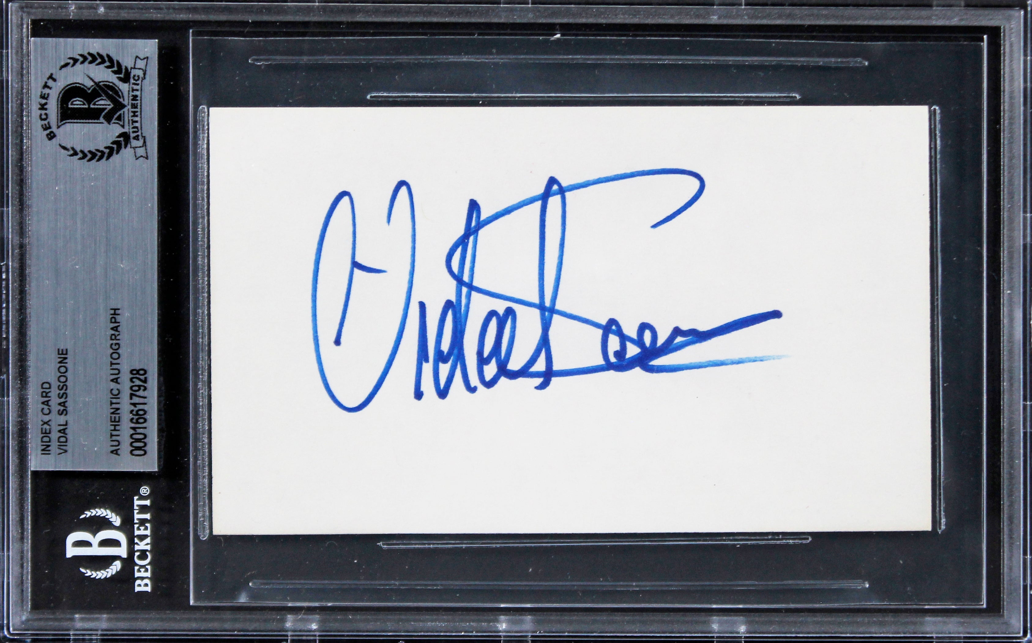 Vidal Sassone Vidal Sassoon: The Movie Signed 3x5 Index Card BAS #16617928