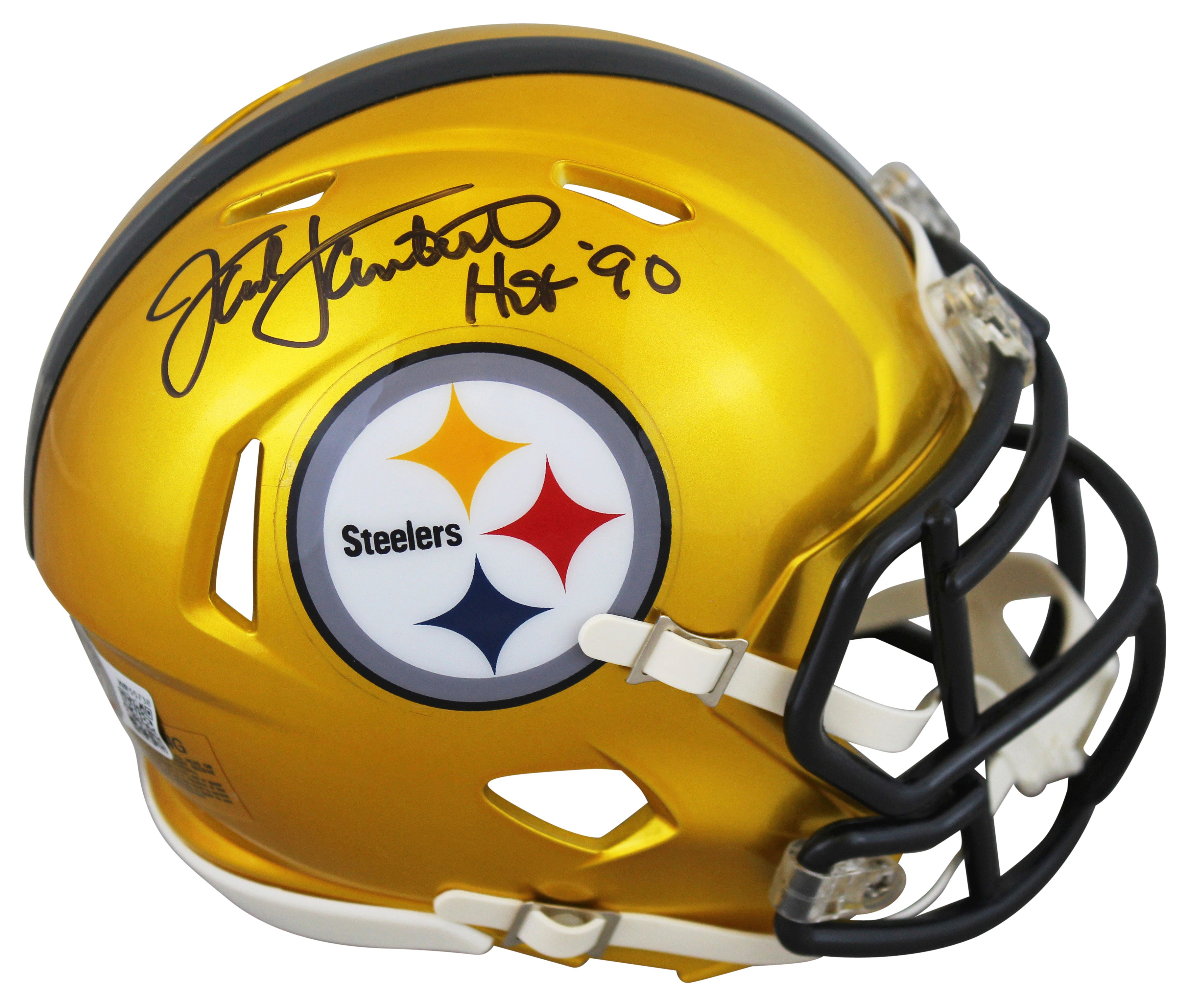 Steelers Jack Lambert "HOF 90" Authentic Signed Flash Speed Mini Helmet BAS Wit