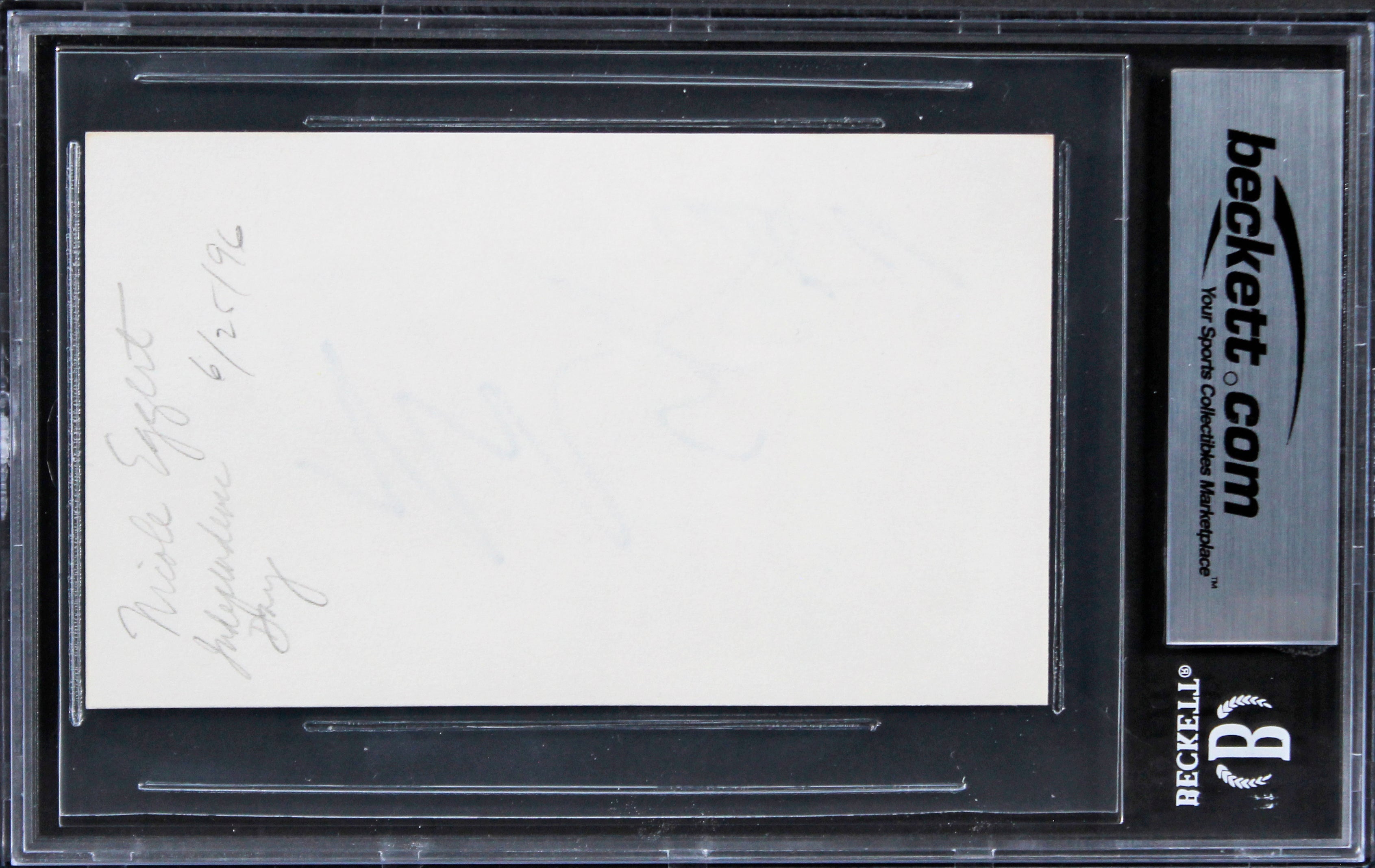 Nicole Eggert Baywatch Authentic Signed 3x5 Index Card Autographed BAS Slabbed 2