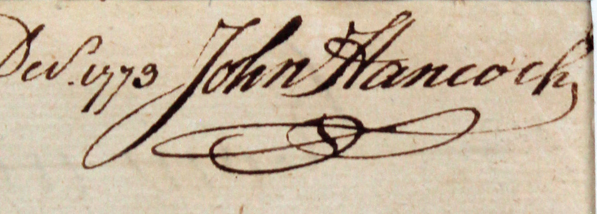 John Hancock Authentic Signed & Framed 1/5/1774 Loan Document BAS #AD04258
