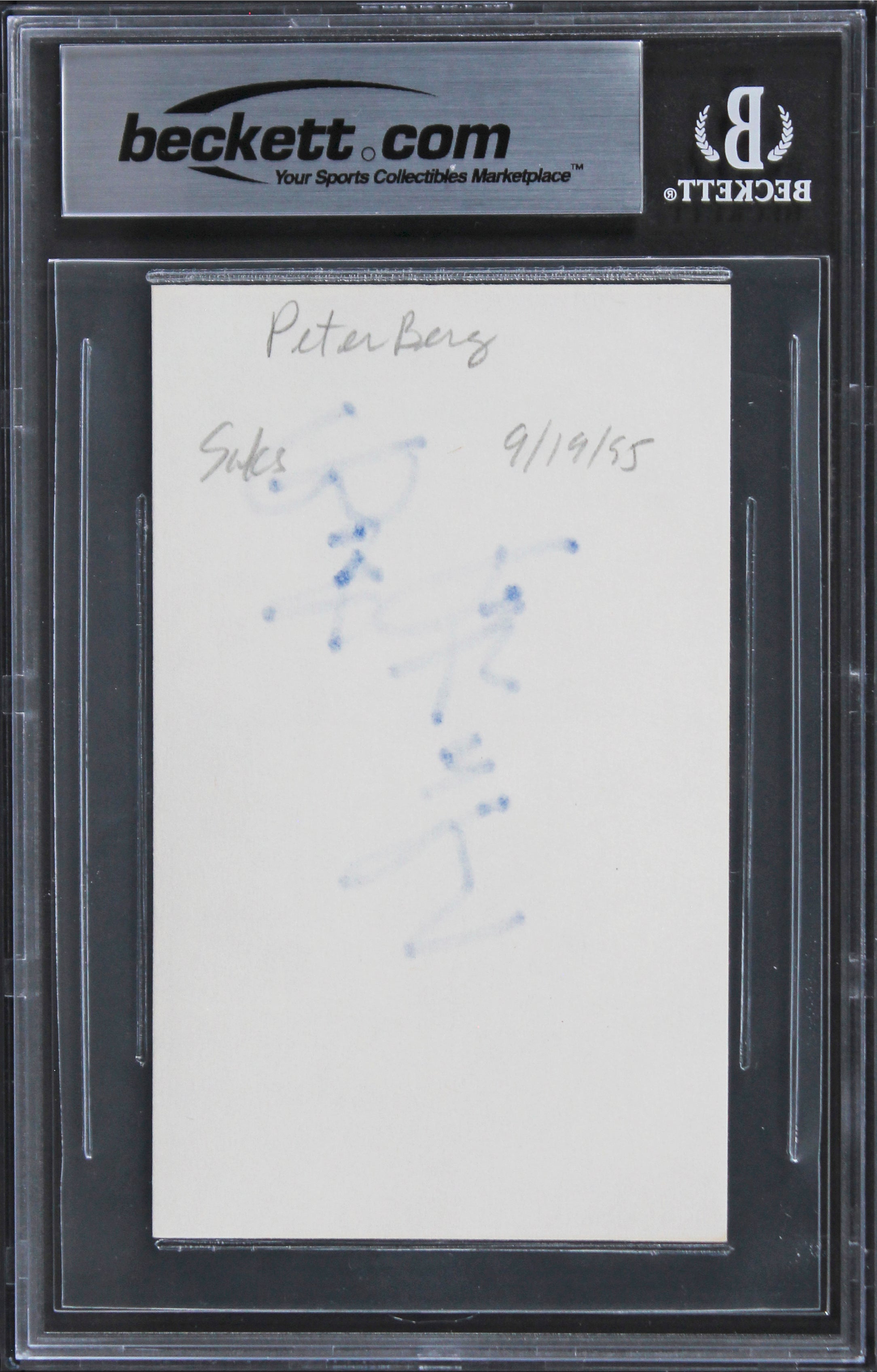 Peter Berg Patriots Day Authentic Signed 3x5 Index Card BAS Slabbed 1