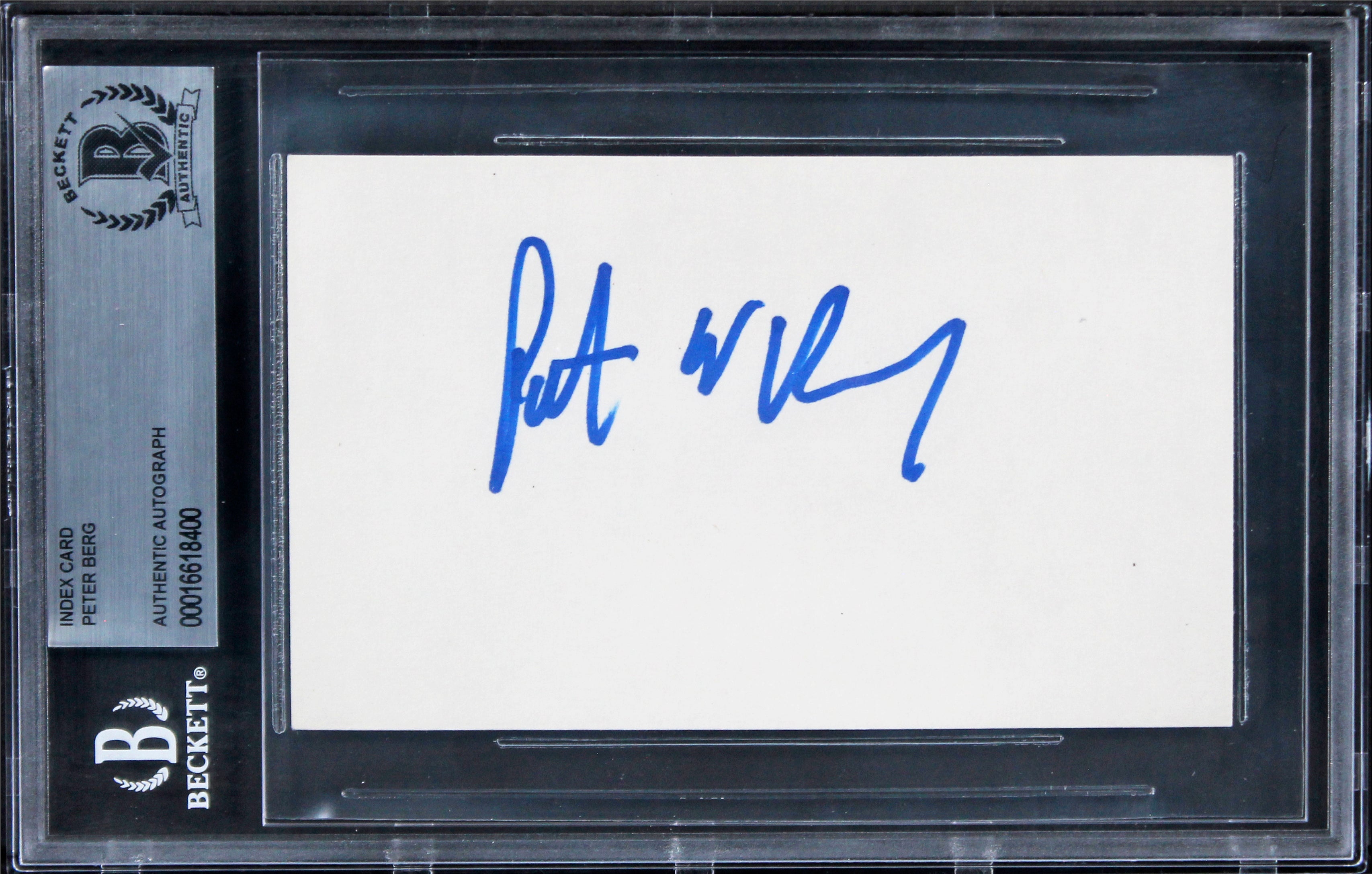 Peter Berg Patriots Day Authentic Signed 3x5 Index Card BAS Slabbed 2
