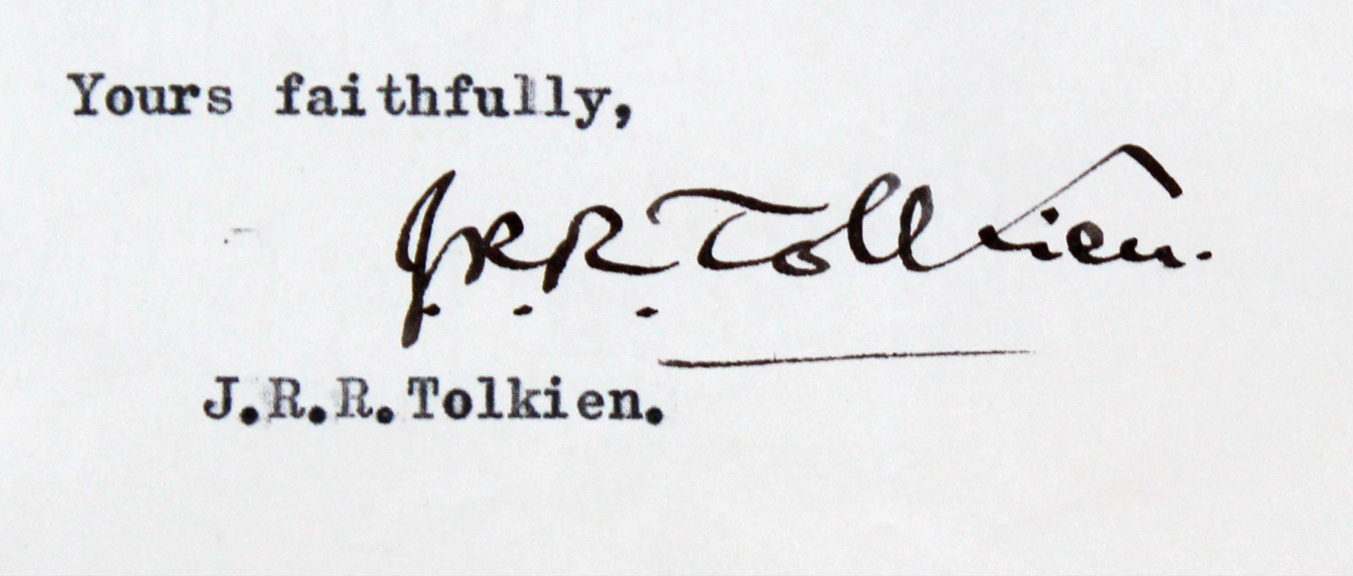 J.R.R. Tolkien LOTR Signed & Framed 7x9.5 1971 Typed Letter BAS #AD04257