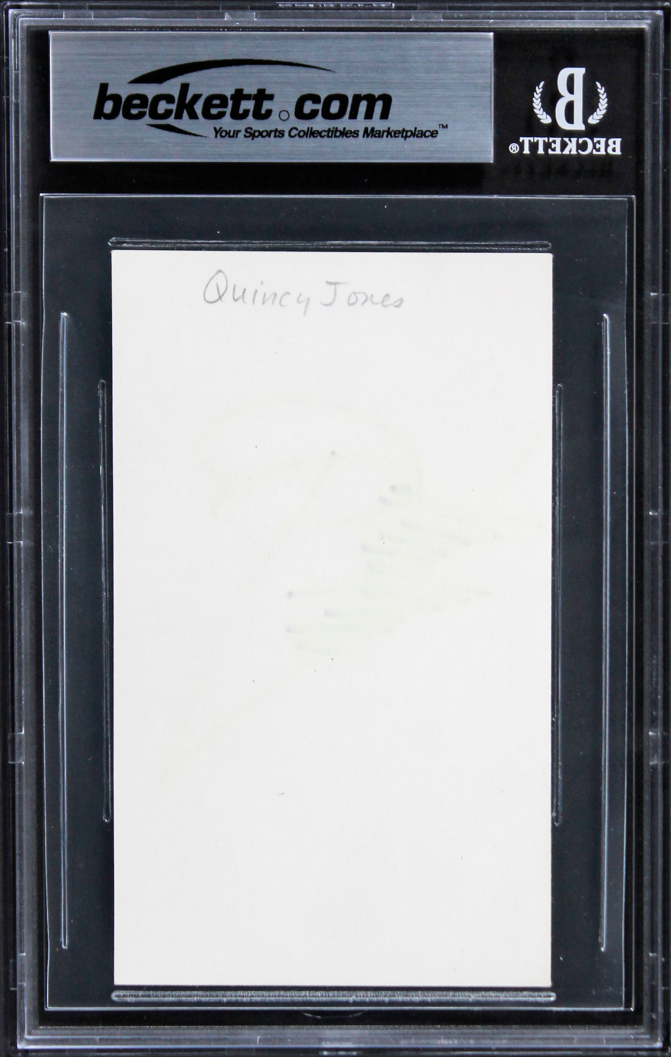 Quincy Jones Producer Authentic Signed 3x5 Index Card Autographed BAS Slabbed
