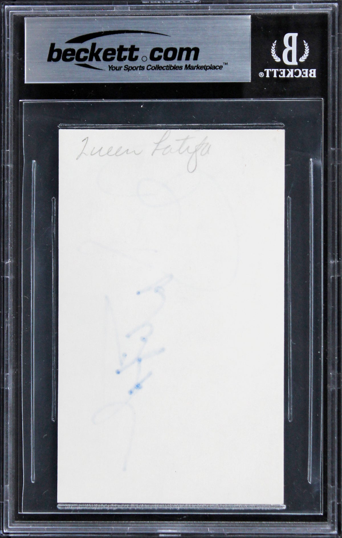 Queen Latifah The Equalizer Authentic Signed 3x5 Index Card BAS Slabbed