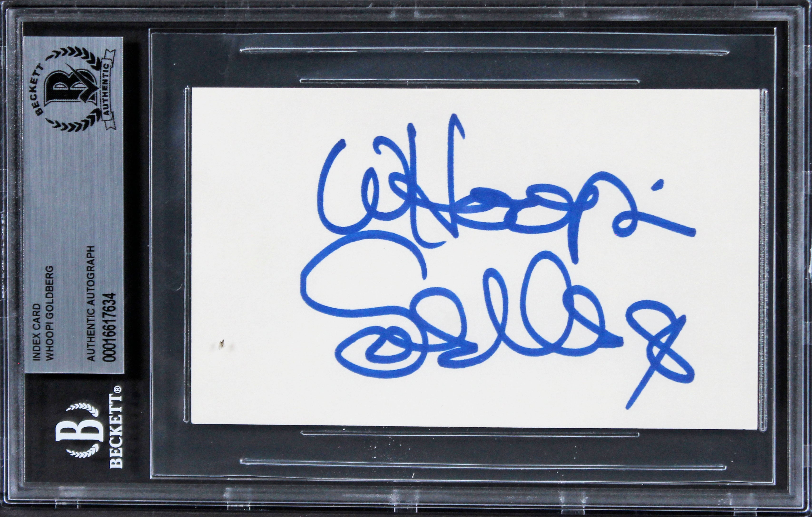 Whoopi Goldberg The View Authentic Signed 3x5 Index Card BAS Slabbed