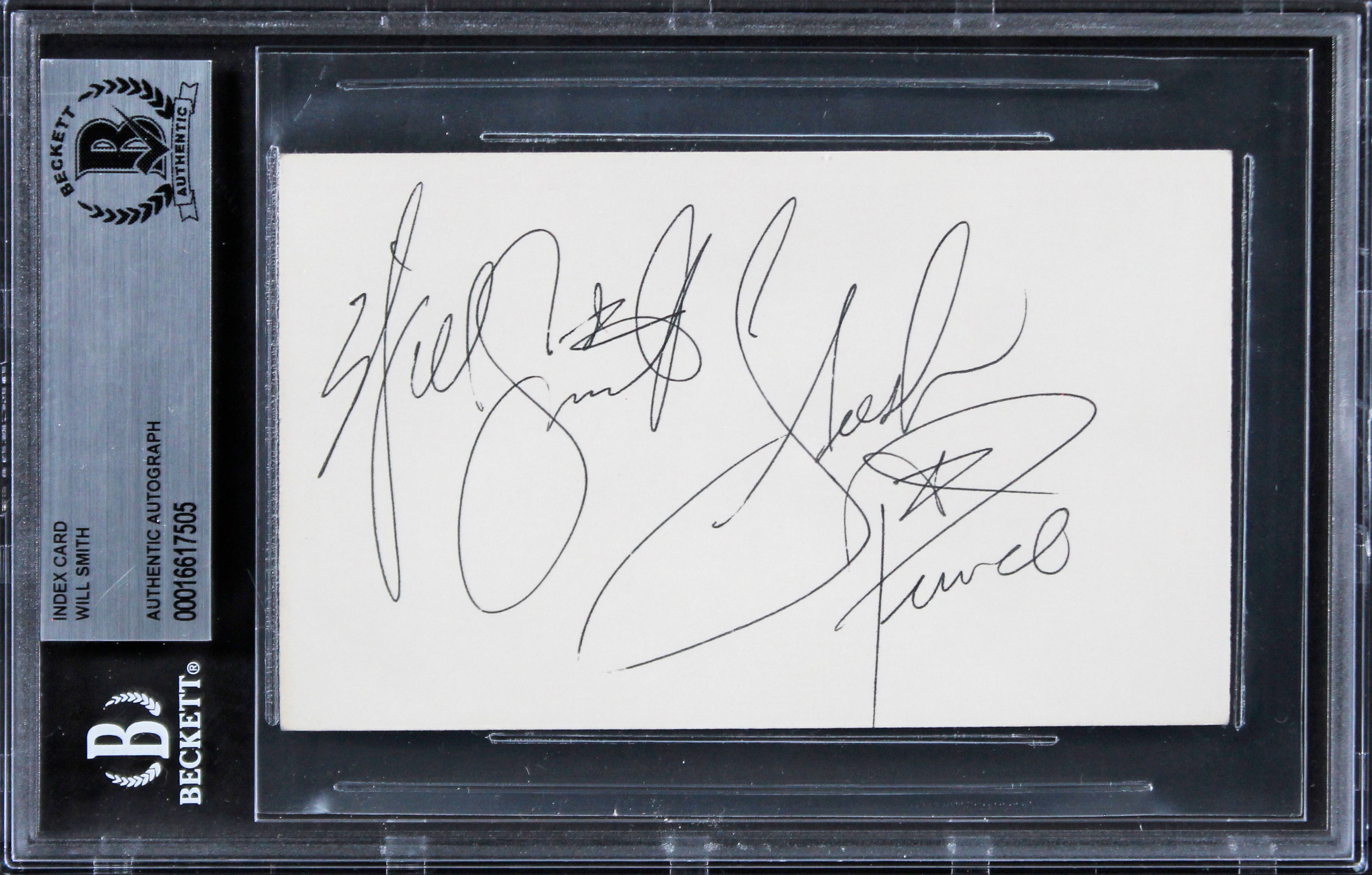Will Smith Fresh Prince "Love & Peace" Signed 3x5 Index Card BAS Slabbed