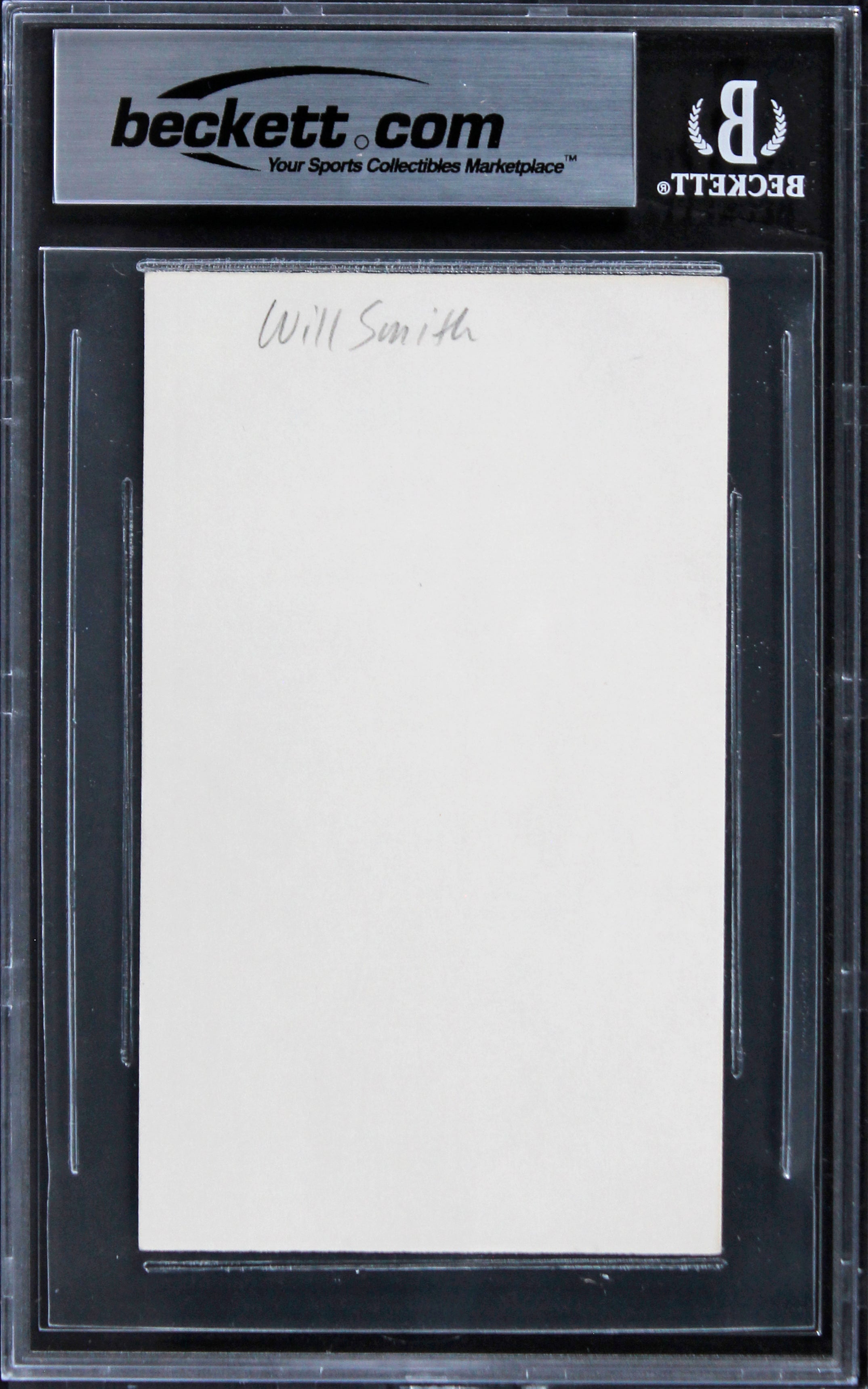 Will Smith Fresh Prince "Love & Peace" Signed 3x5 Index Card BAS Slabbed