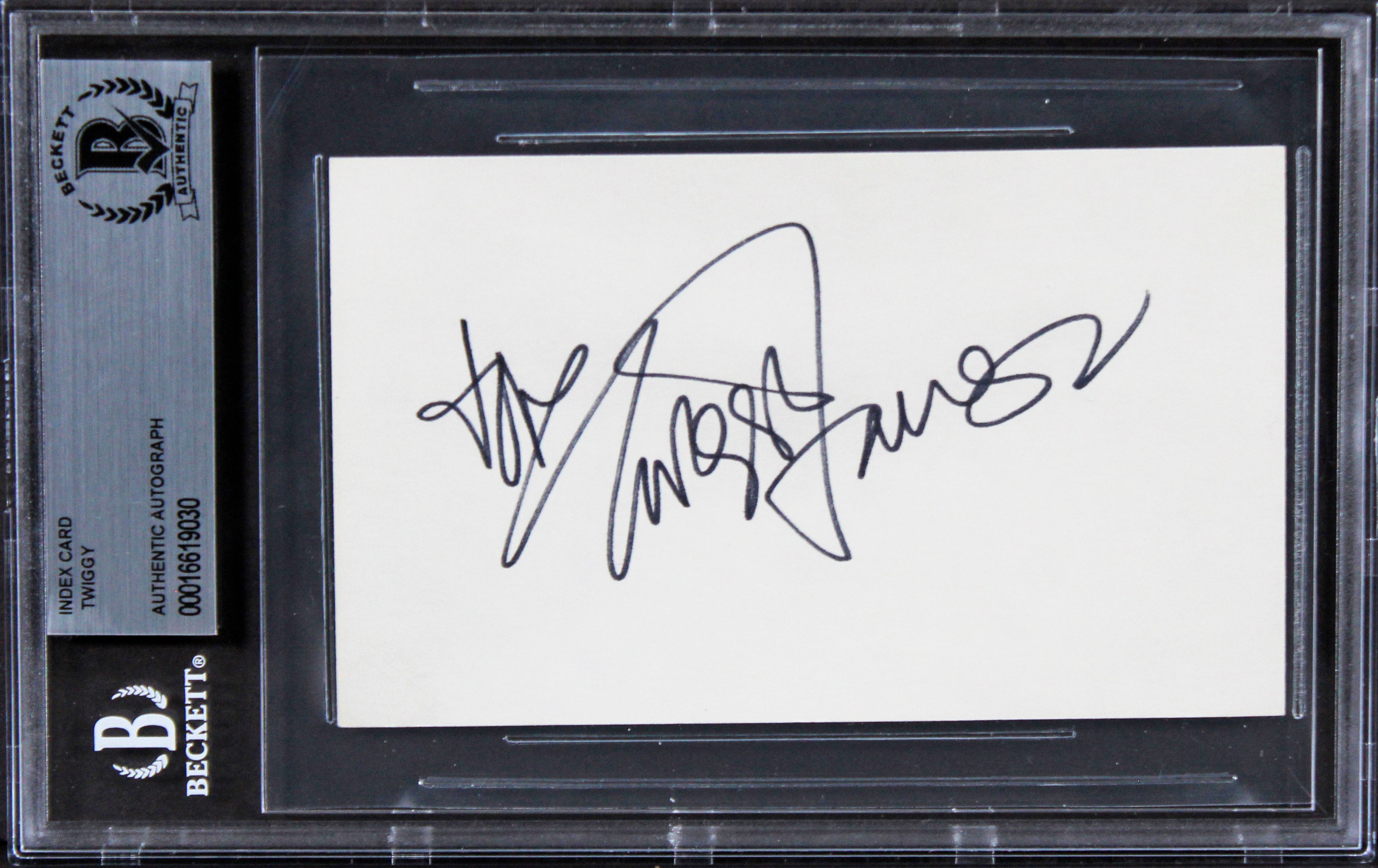 Twiggy The Blues Brothers Signed 3x5 Index Card Autographed BAS Slabbed