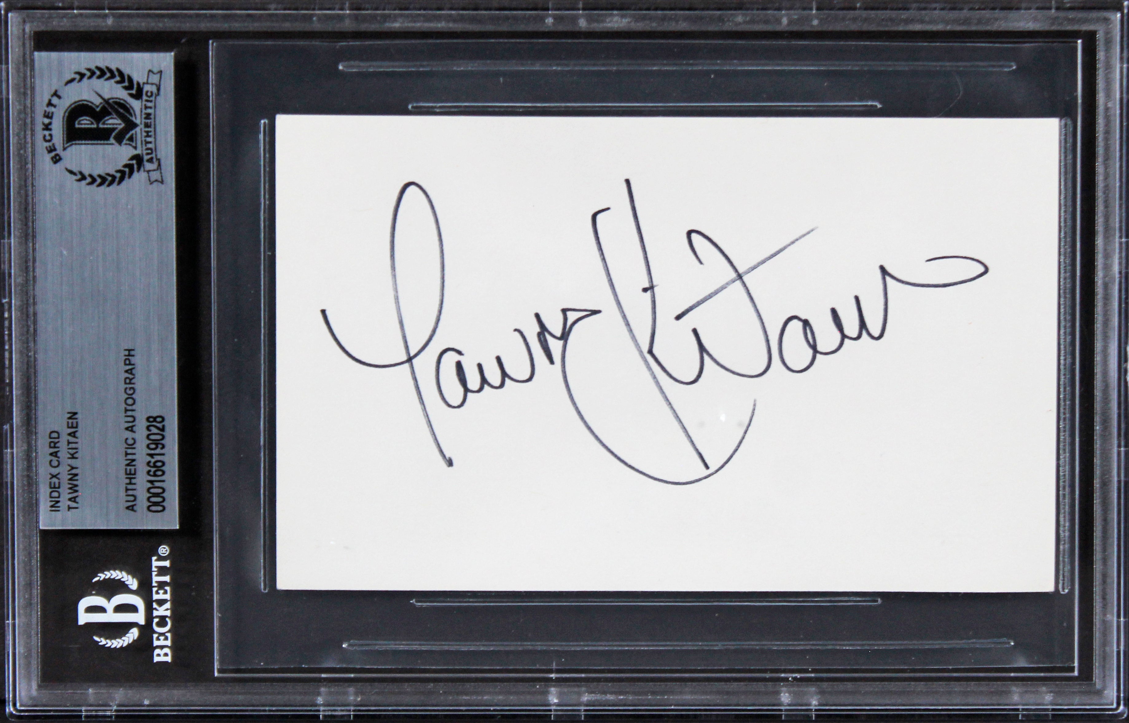 Tawny Kitaen California Girls Authentic Signed 3x5 Index Card BAS Slabbed