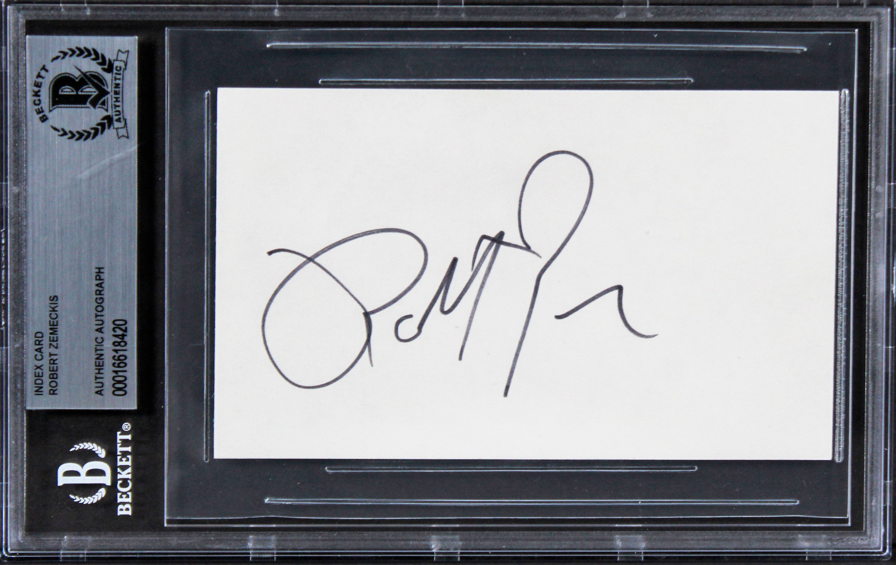 Robert Zemeckis Back To The Future Authentic Signed 3x5 Index Card BAS Slabbed