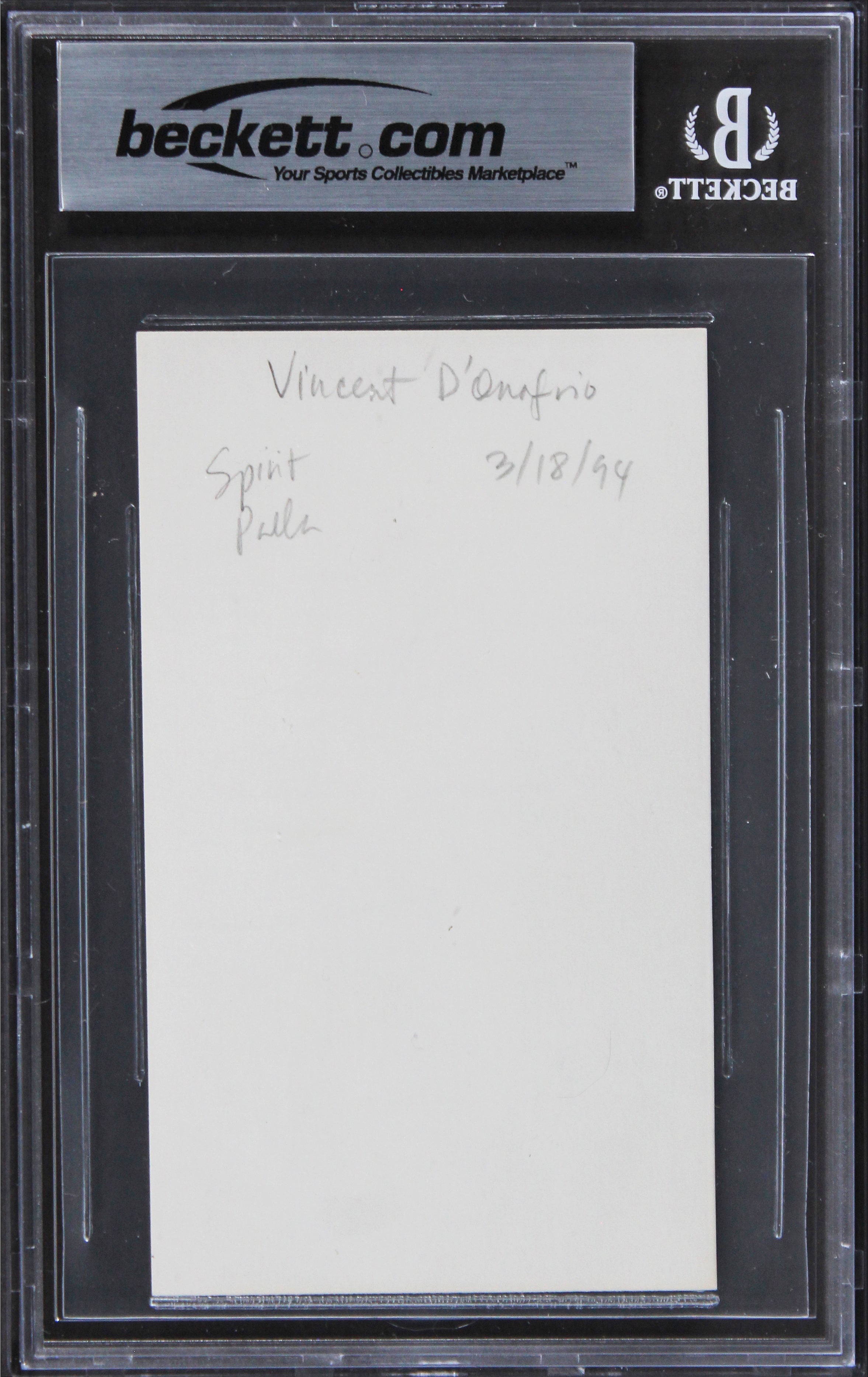 Vincent D'Onofrio Full Metal Jacket Authentic Signed 3x5 Index Card BAS Slabbed