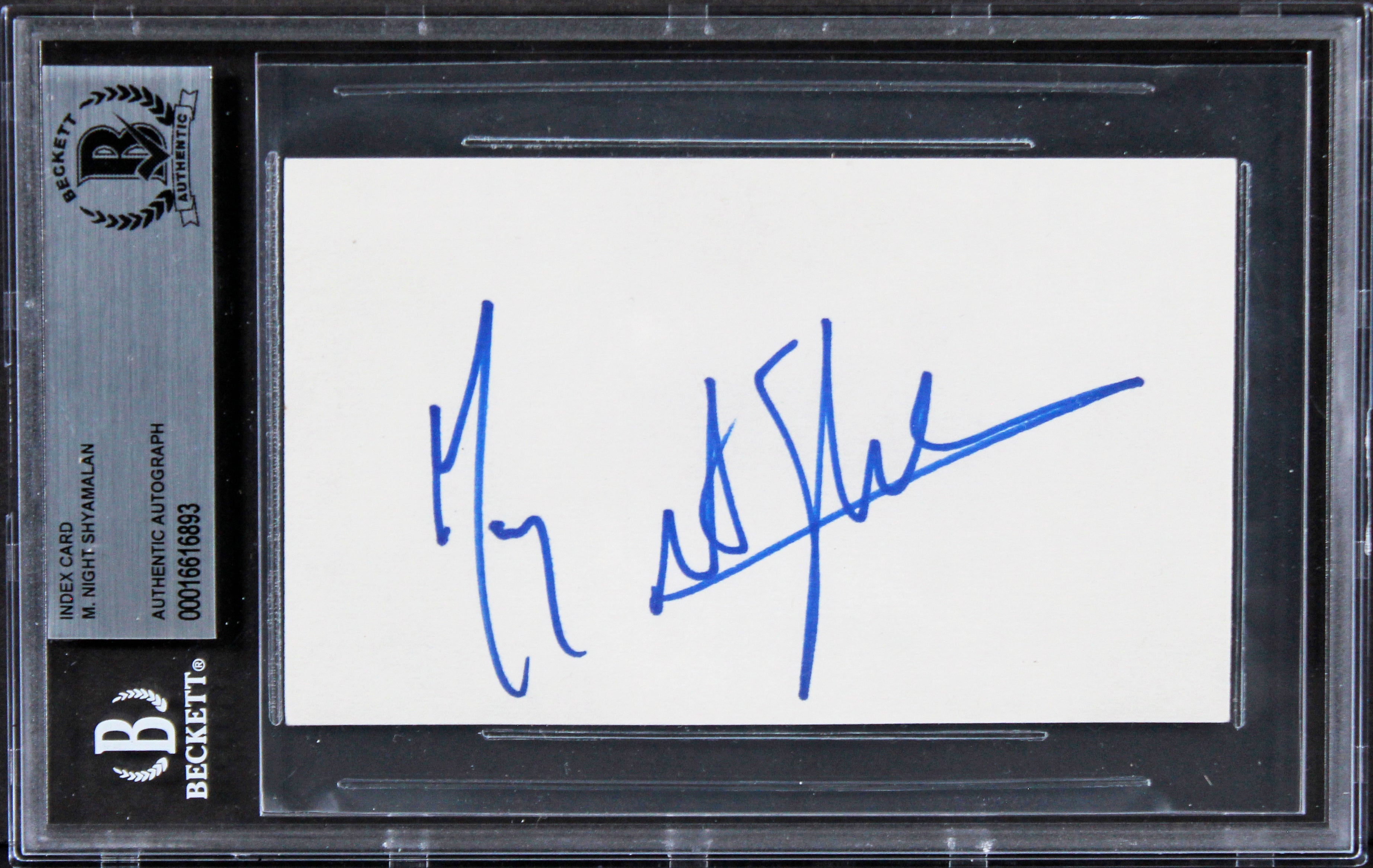 M. Night Shyamalan The Sixth Sense Authentic Signed 3x5 Index Card BAS Slabbed 1