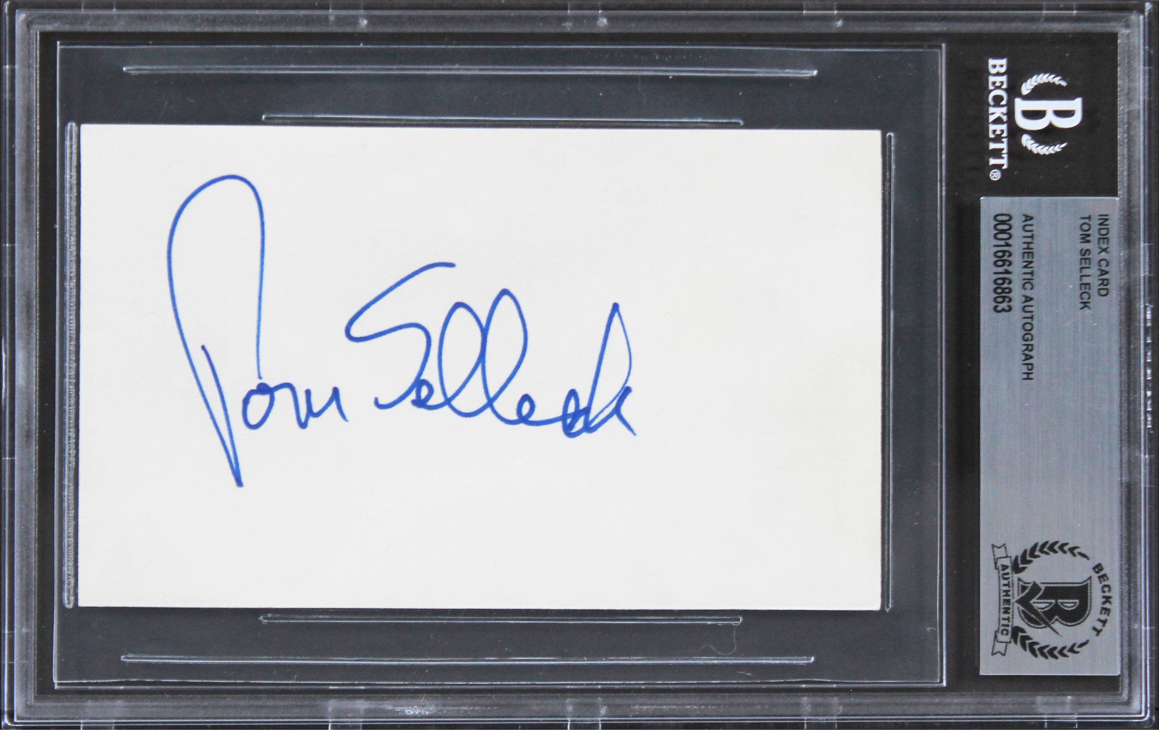 Tom Selleck Magnum P.I. Authentic Signed 3x5 Index Card Autographed BAS Slabbed