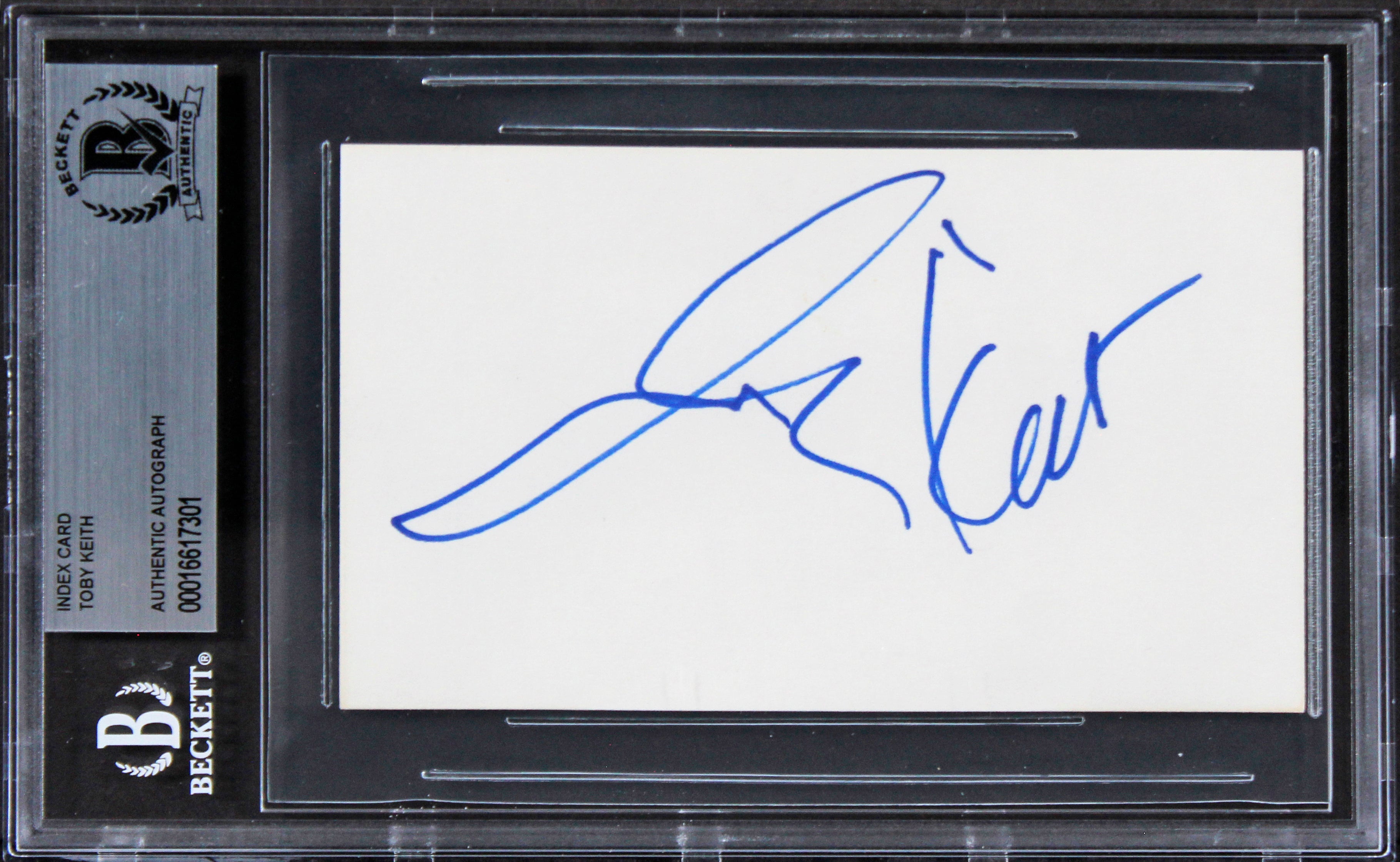 Toby Keith Singer Authentic Signed 3x5 Index Card Autographed BAS Slabbed
