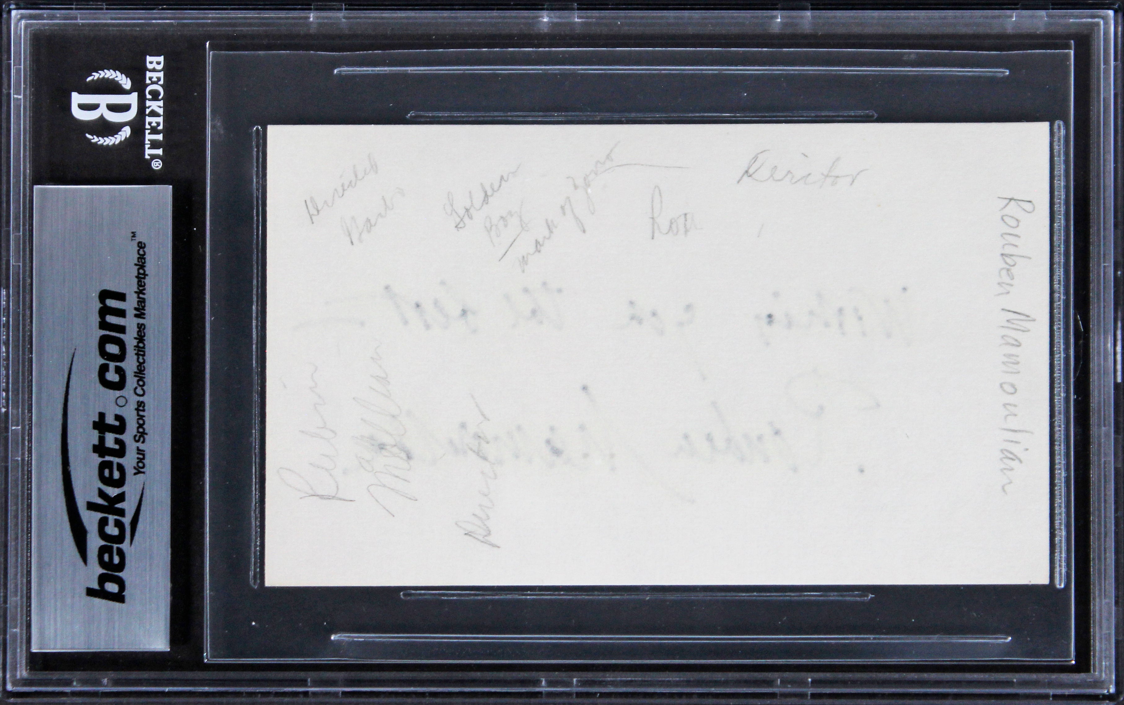 Rouben Mamoulian Oklahoma! Authentic Signed 3x5 Index Card BAS Slabbed