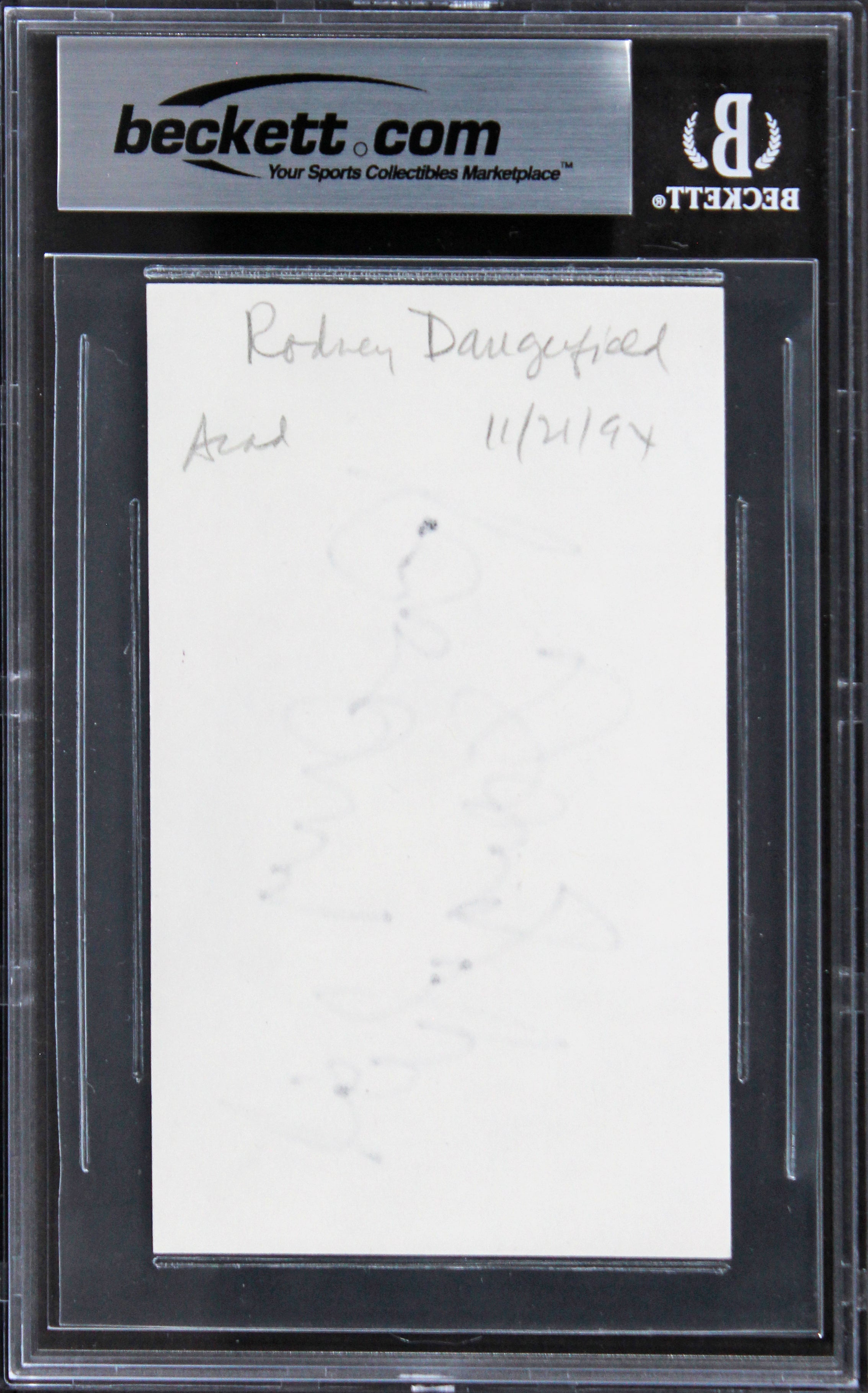 Rodney Dangerfield Caddyshack Authentic Signed 3x5 Index Card BAS Slabbed